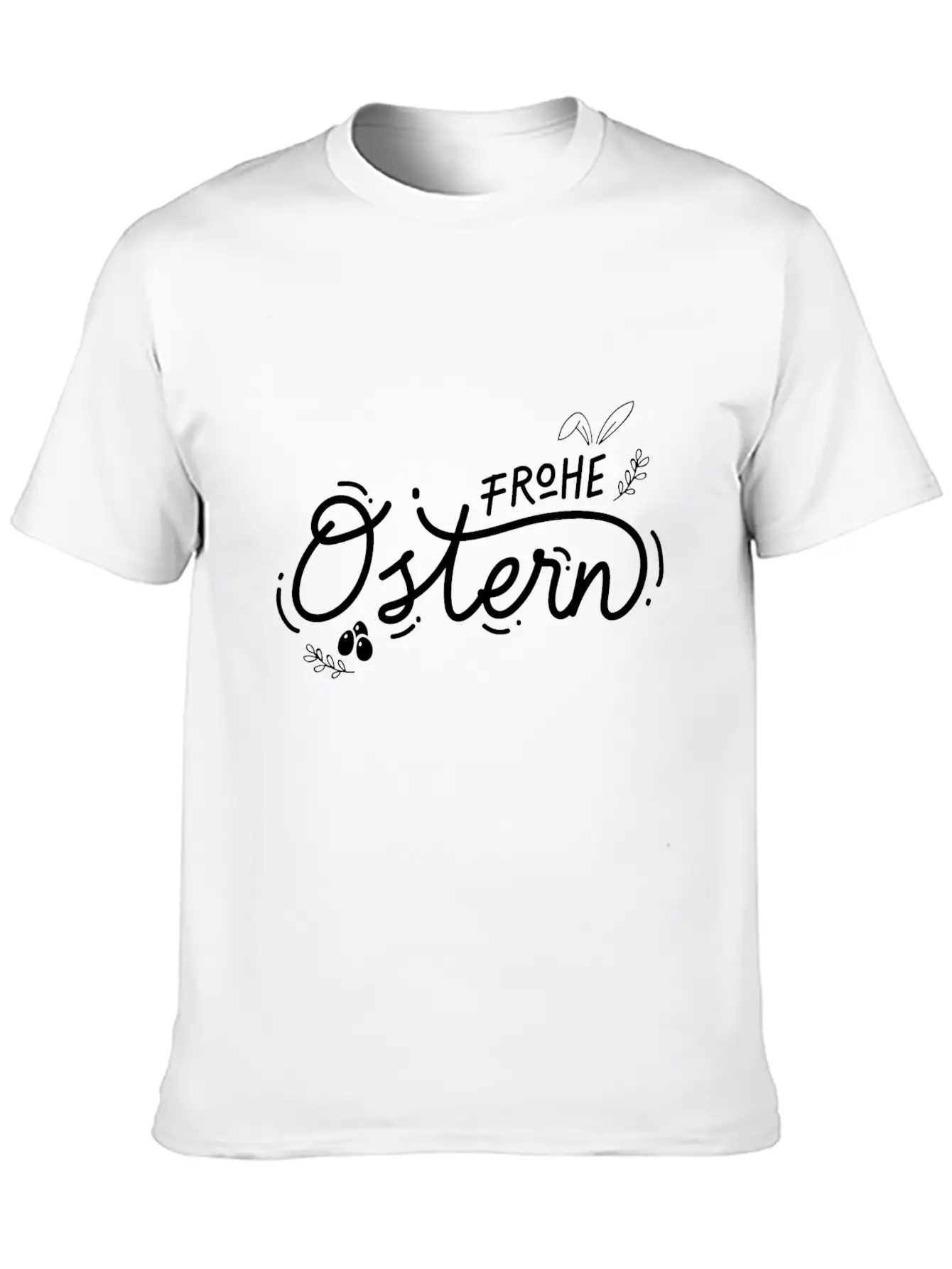 Frohe Ostern Lettering Breathable Soft Cotton T-Shirt – Timeless Casual Look