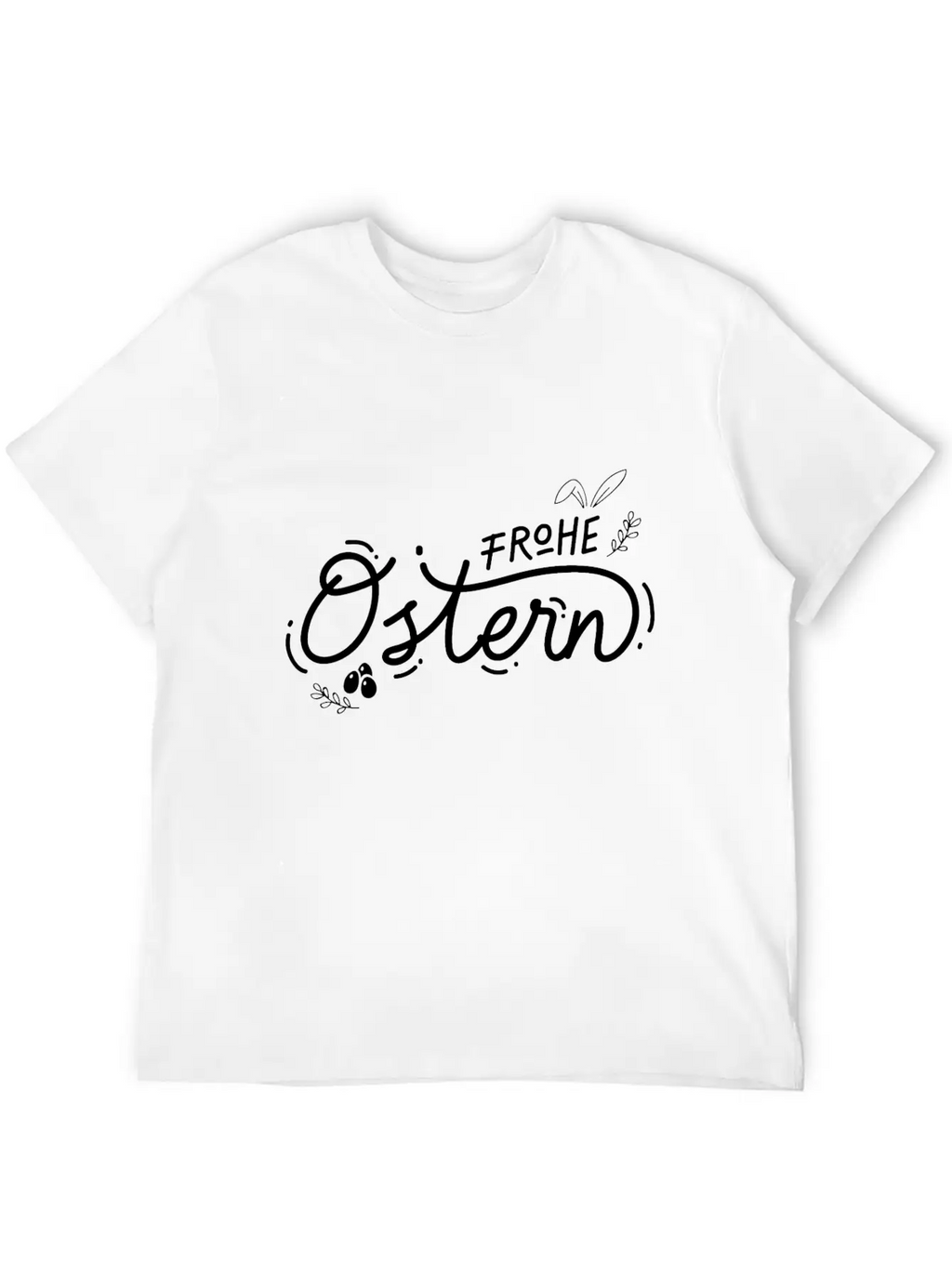 Frohe Ostern Lettering Breathable Soft Cotton T-Shirt – Timeless Casual Look
