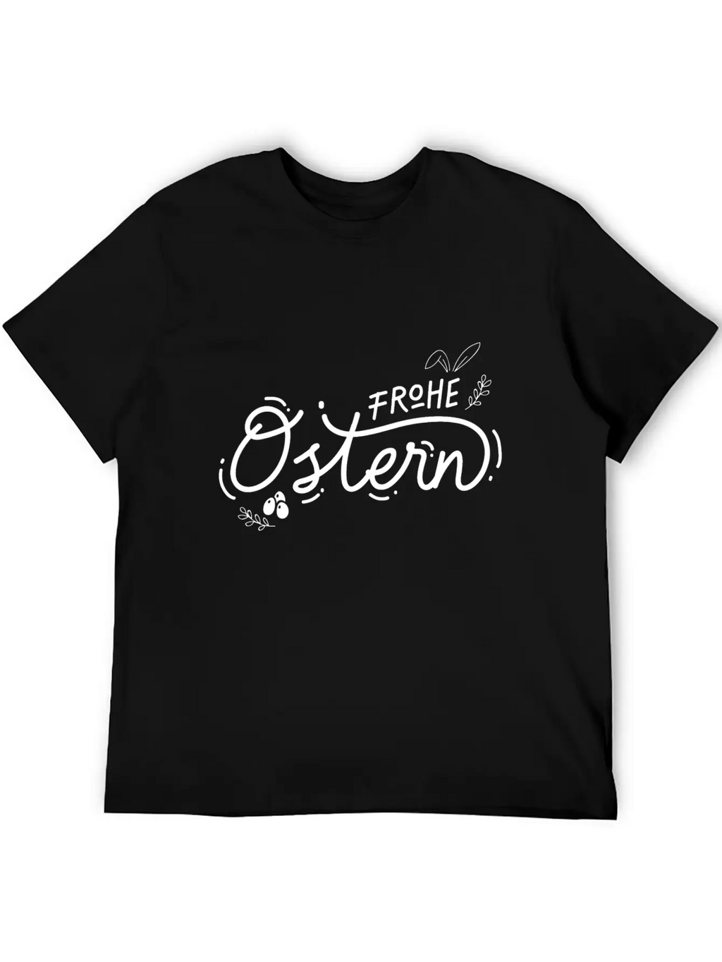 Frohe Ostern Lettering Breathable Soft Cotton T-Shirt – Timeless Casual Look