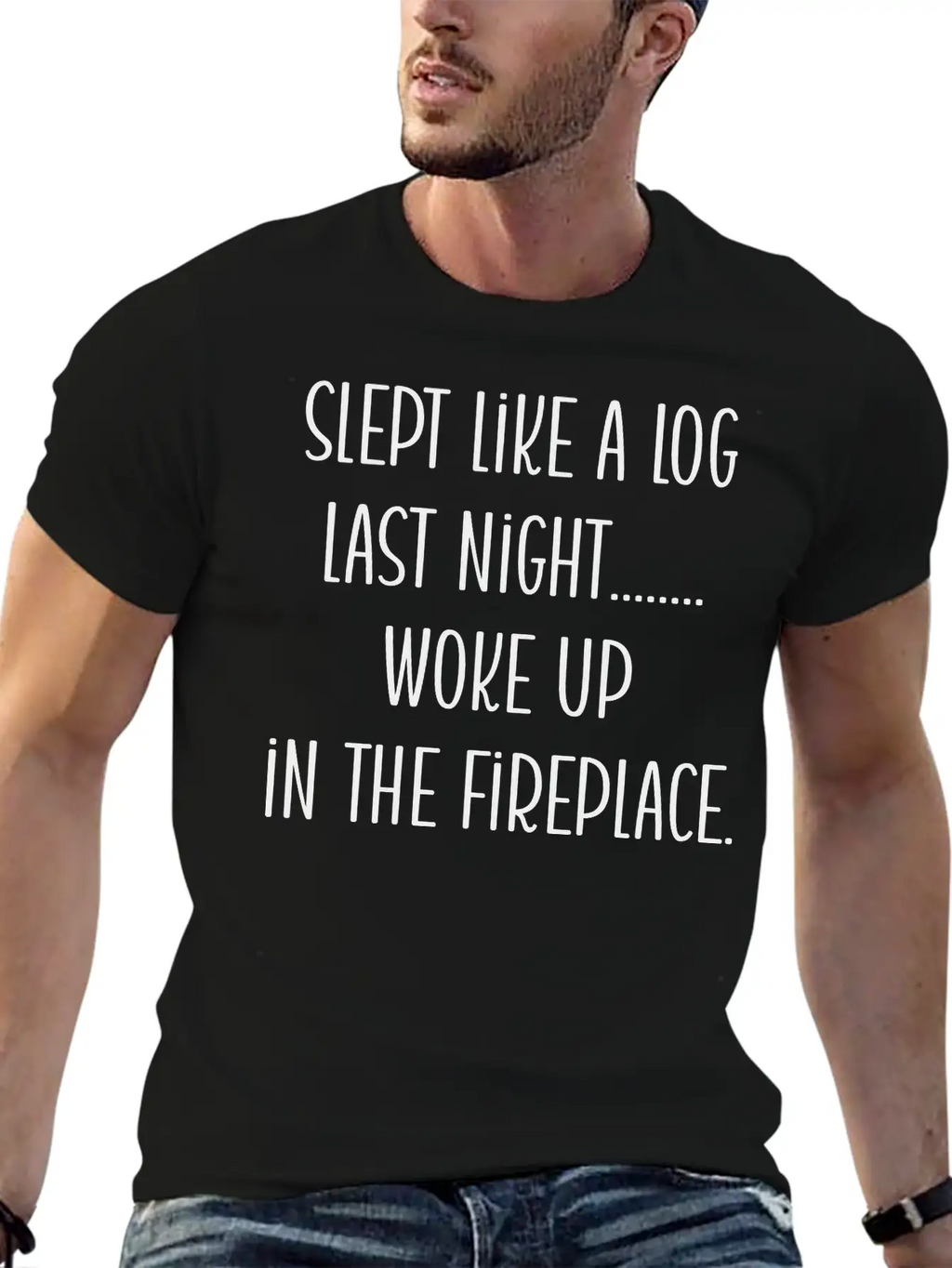 From Slumber To Ember: A Log's Awakening Unisex Short Sleeve Soft Cotton T-Shirt – Casual Everyday Wear