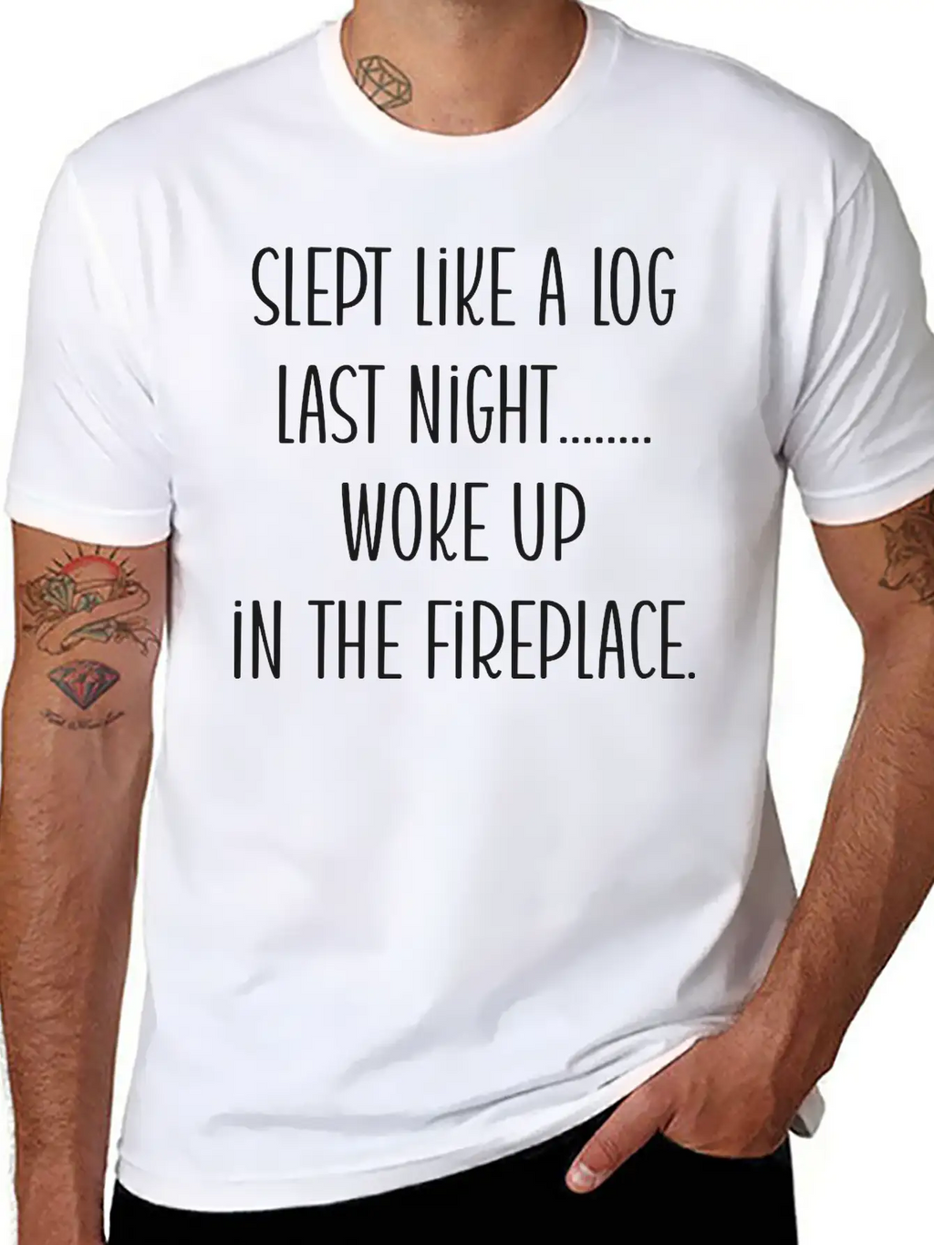 From Slumber To Ember: A Log's Awakening Unisex Short Sleeve Soft Cotton T-Shirt – Casual Everyday Wear
