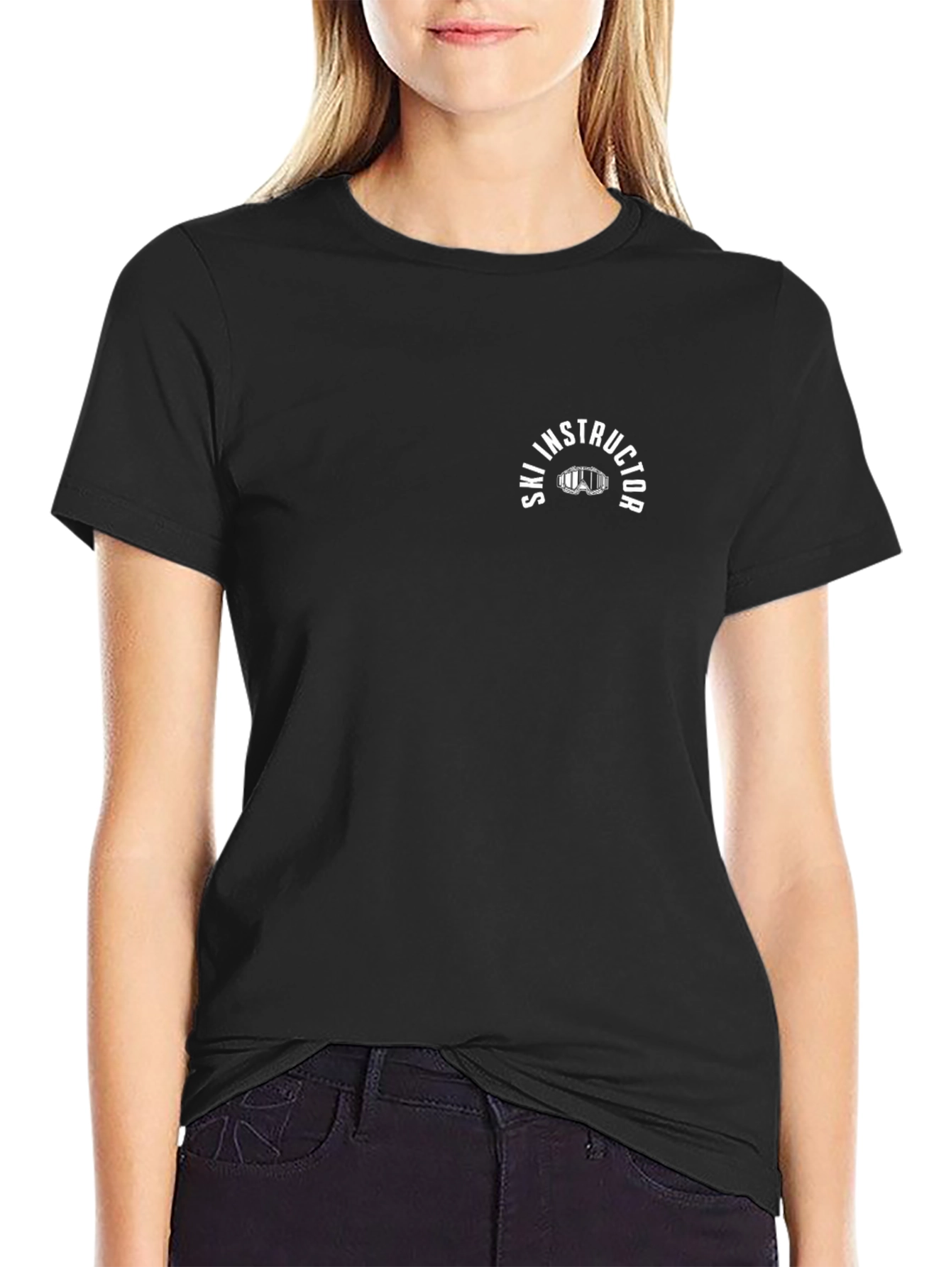 Ski Instructor Graphic Tee - Black Cotton T-Shirt