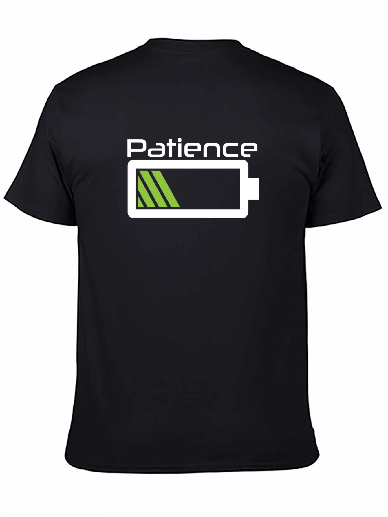 Patience Low Battery Graphic Tee - Black