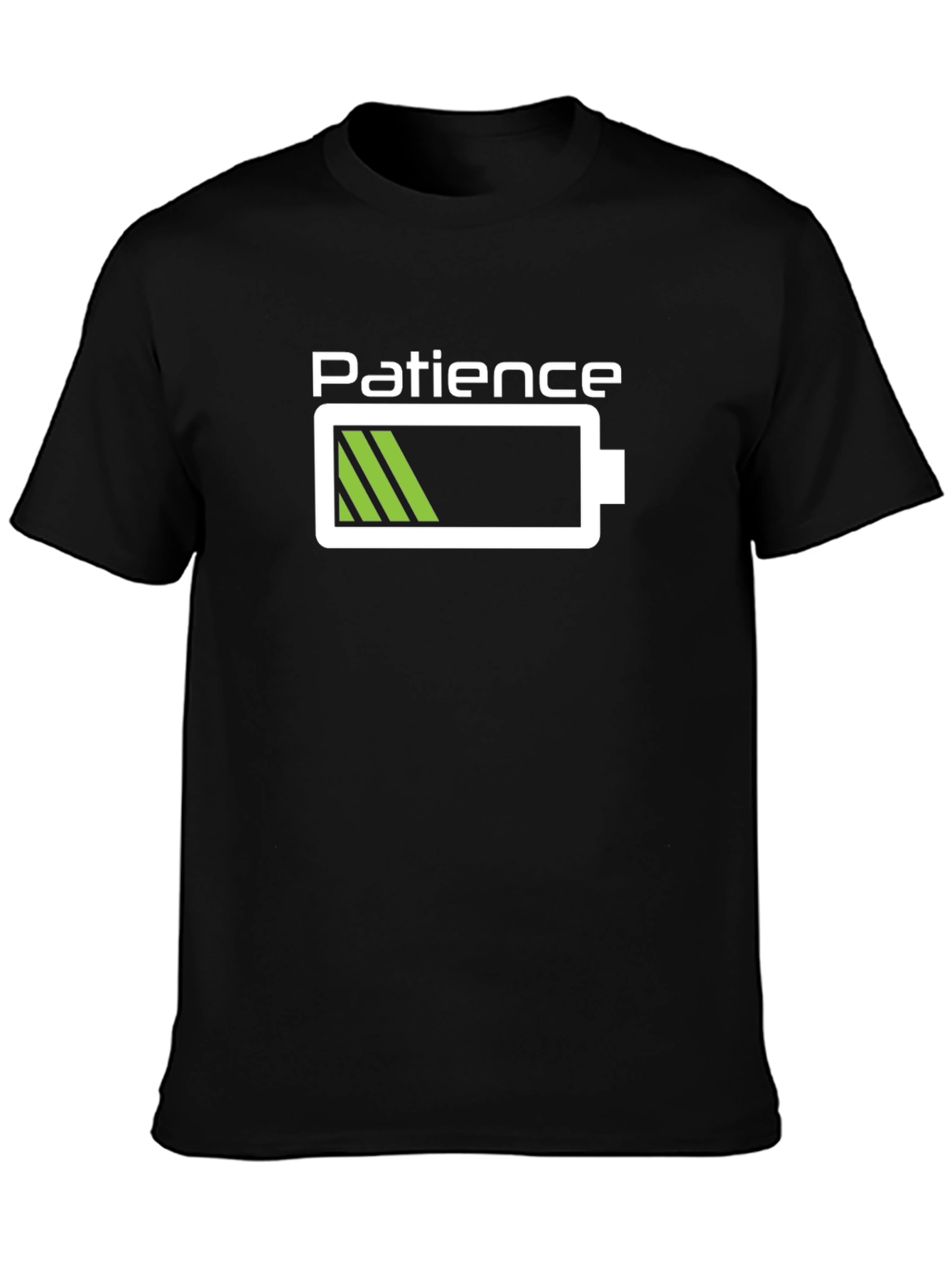 Patience Low Battery Graphic Tee - Black