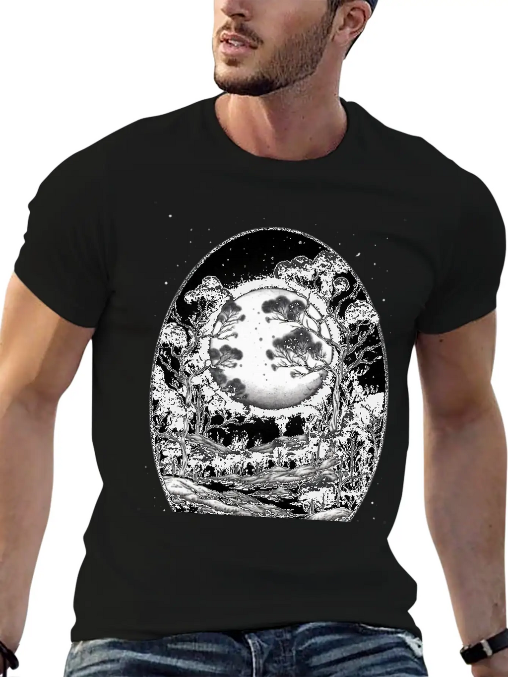 Full Moon Breathable Soft Cotton T-Shirt – Timeless Casual Look