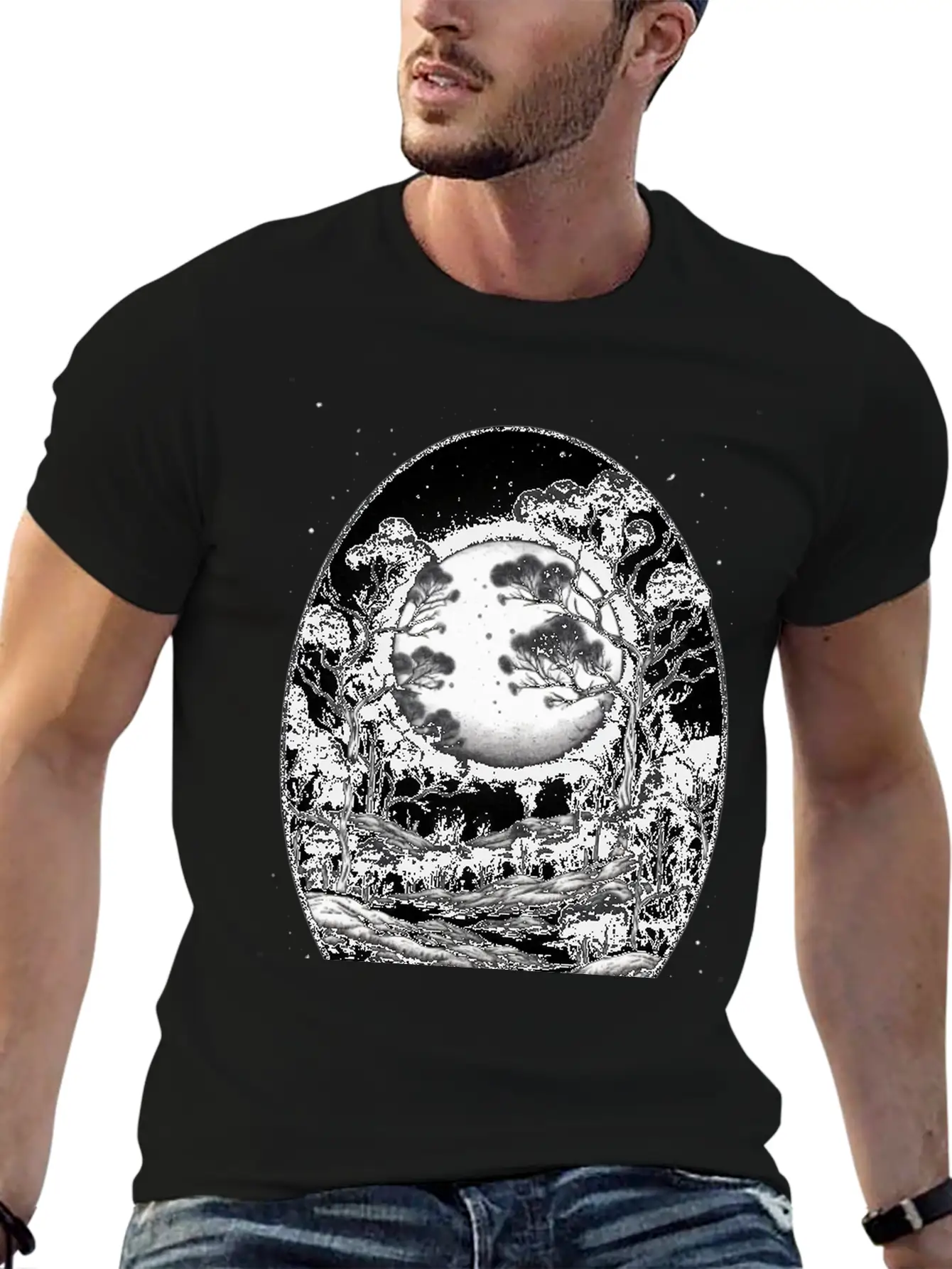 Full Moon Breathable Soft Cotton T-Shirt – Timeless Casual Look