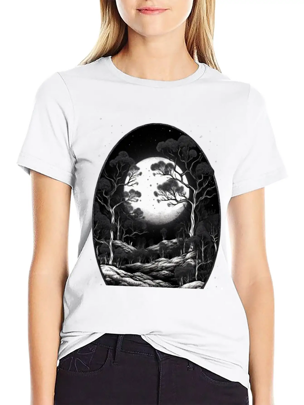 Full Moon Breathable Soft Cotton T-Shirt – Timeless Casual Look