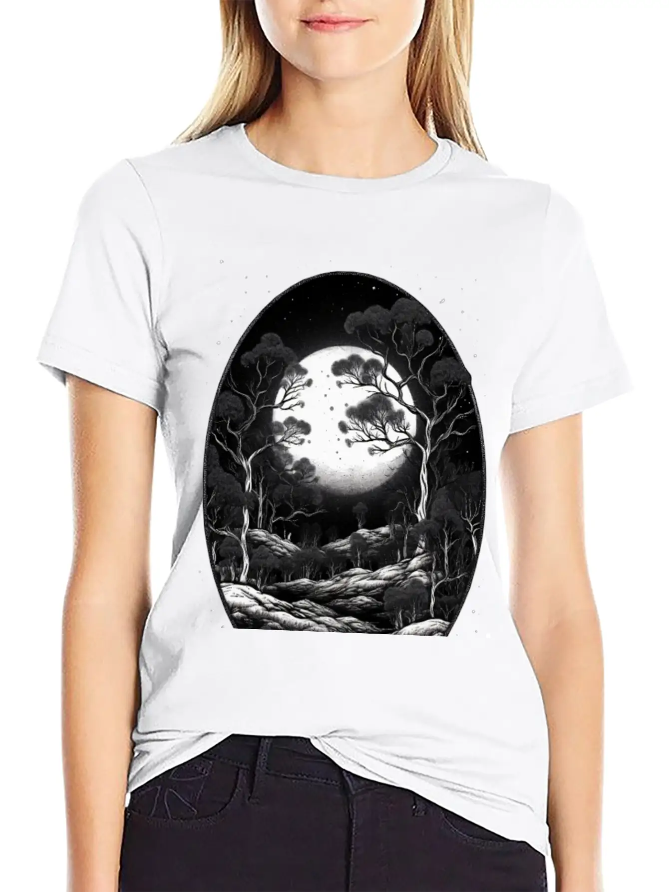 Full Moon Breathable Soft Cotton T-Shirt – Timeless Casual Look