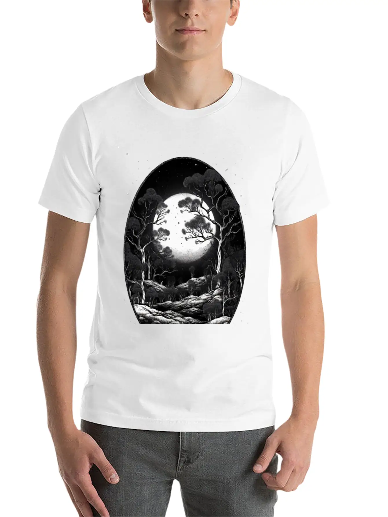 Full Moon Breathable Soft Cotton T-Shirt – Timeless Casual Look