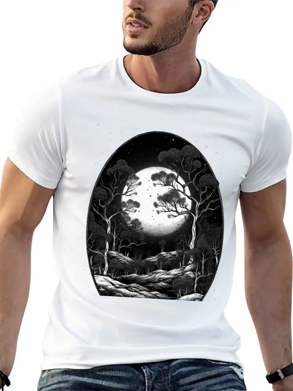 Full Moon Breathable Soft Cotton T-Shirt – Timeless Casual Look