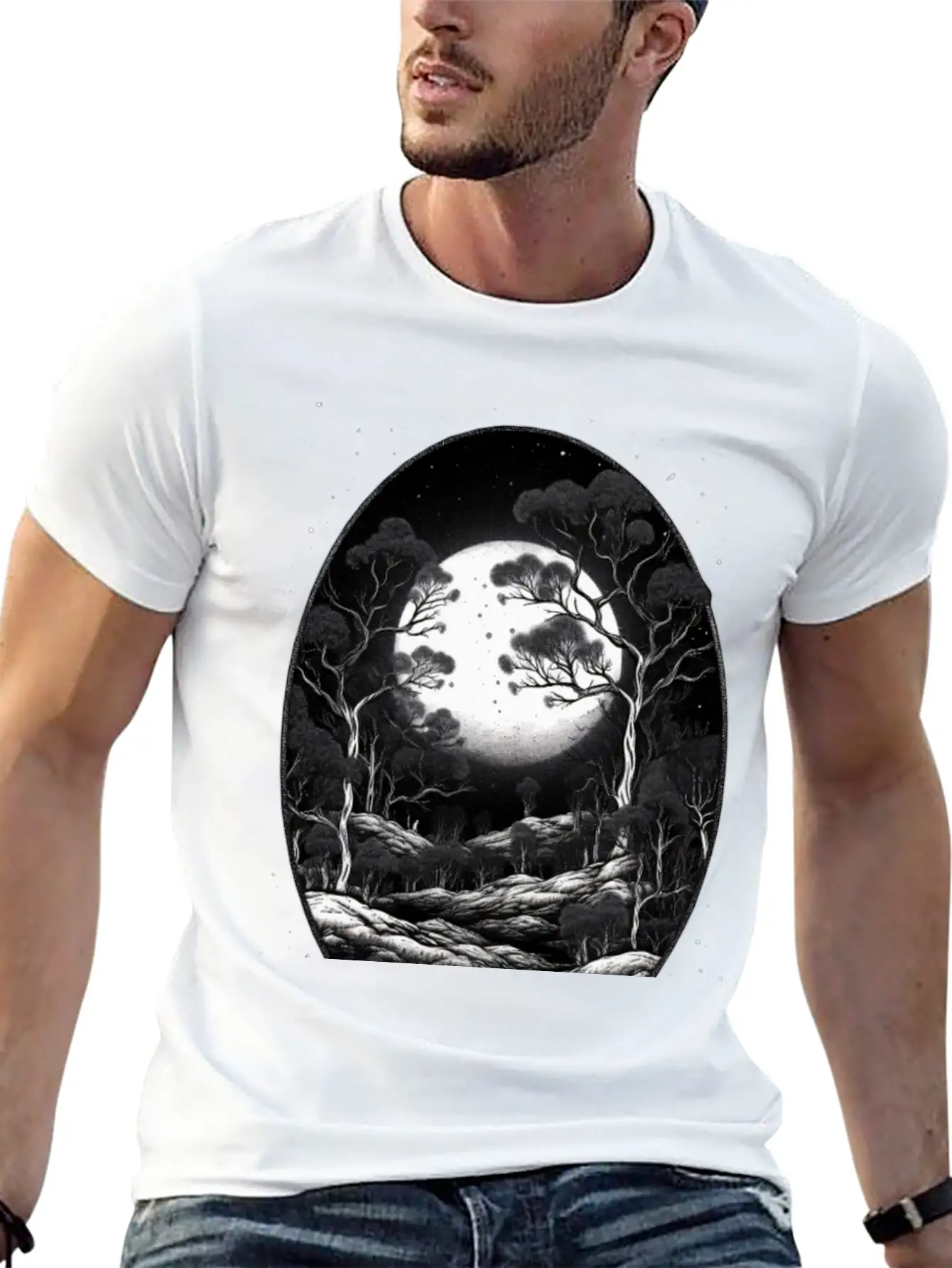 Full Moon Breathable Soft Cotton T-Shirt – Timeless Casual Look