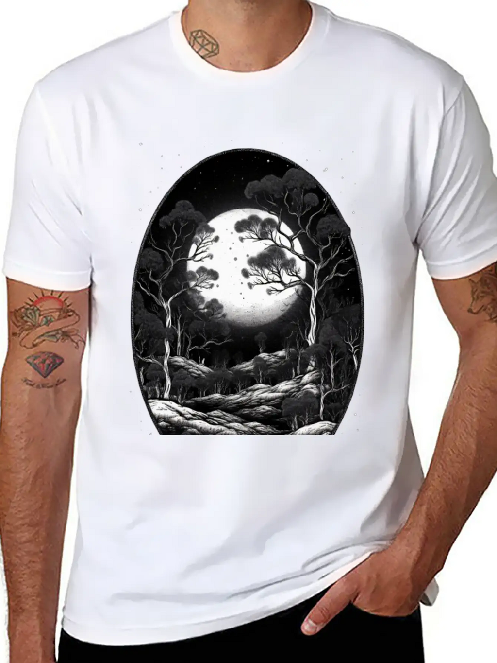 Full Moon Breathable Soft Cotton T-Shirt – Timeless Casual Look