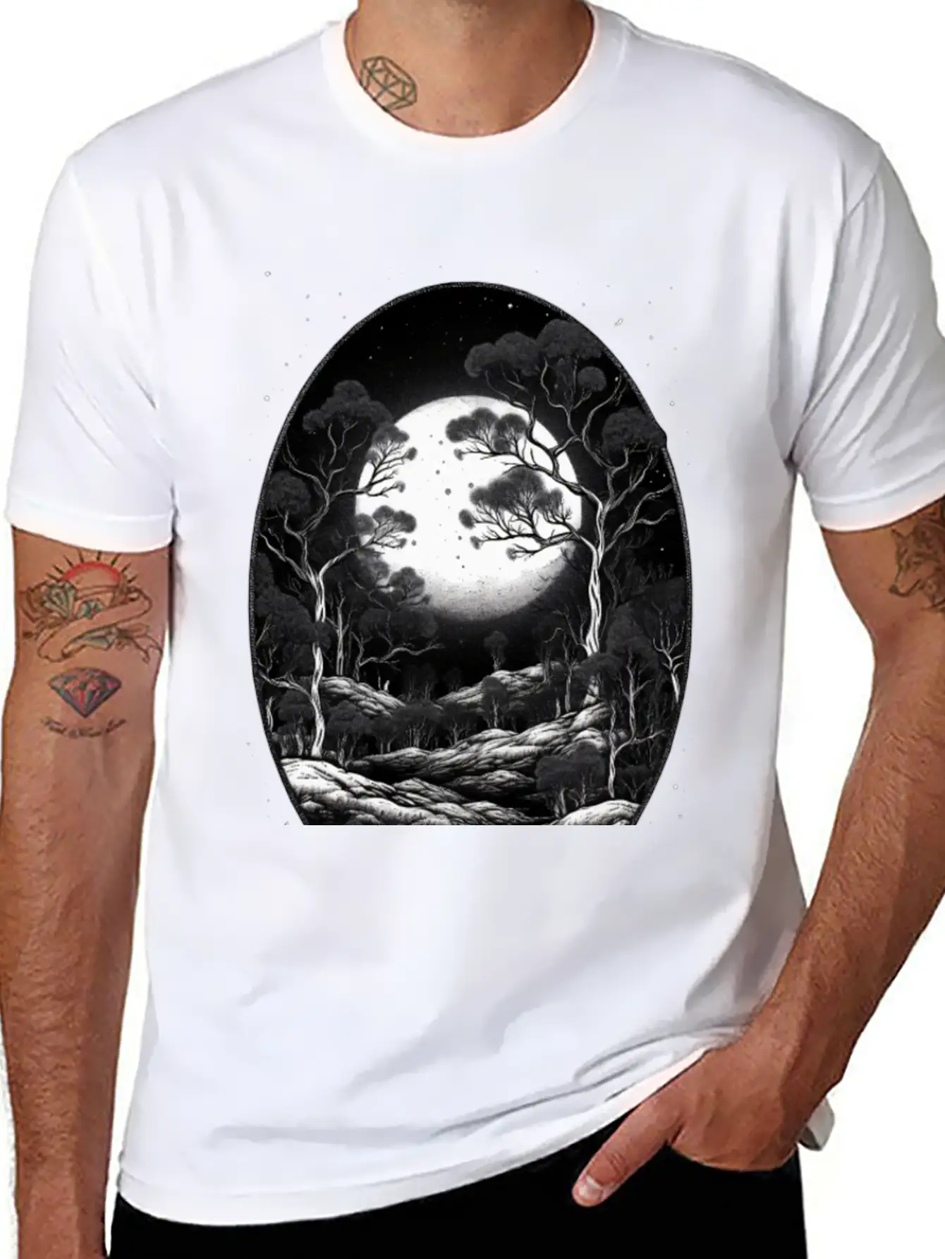 Full Moon Breathable Soft Cotton T-Shirt – Timeless Casual Look