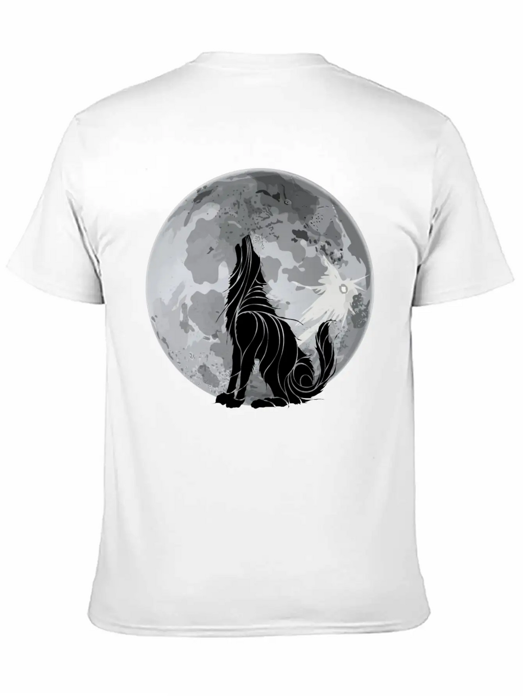 Full Moon Wolf Dark Night, Alone As A Wolf Howling Unisex Short Sleeve Soft Cotton T-Shirt – Casual Everyday Wear