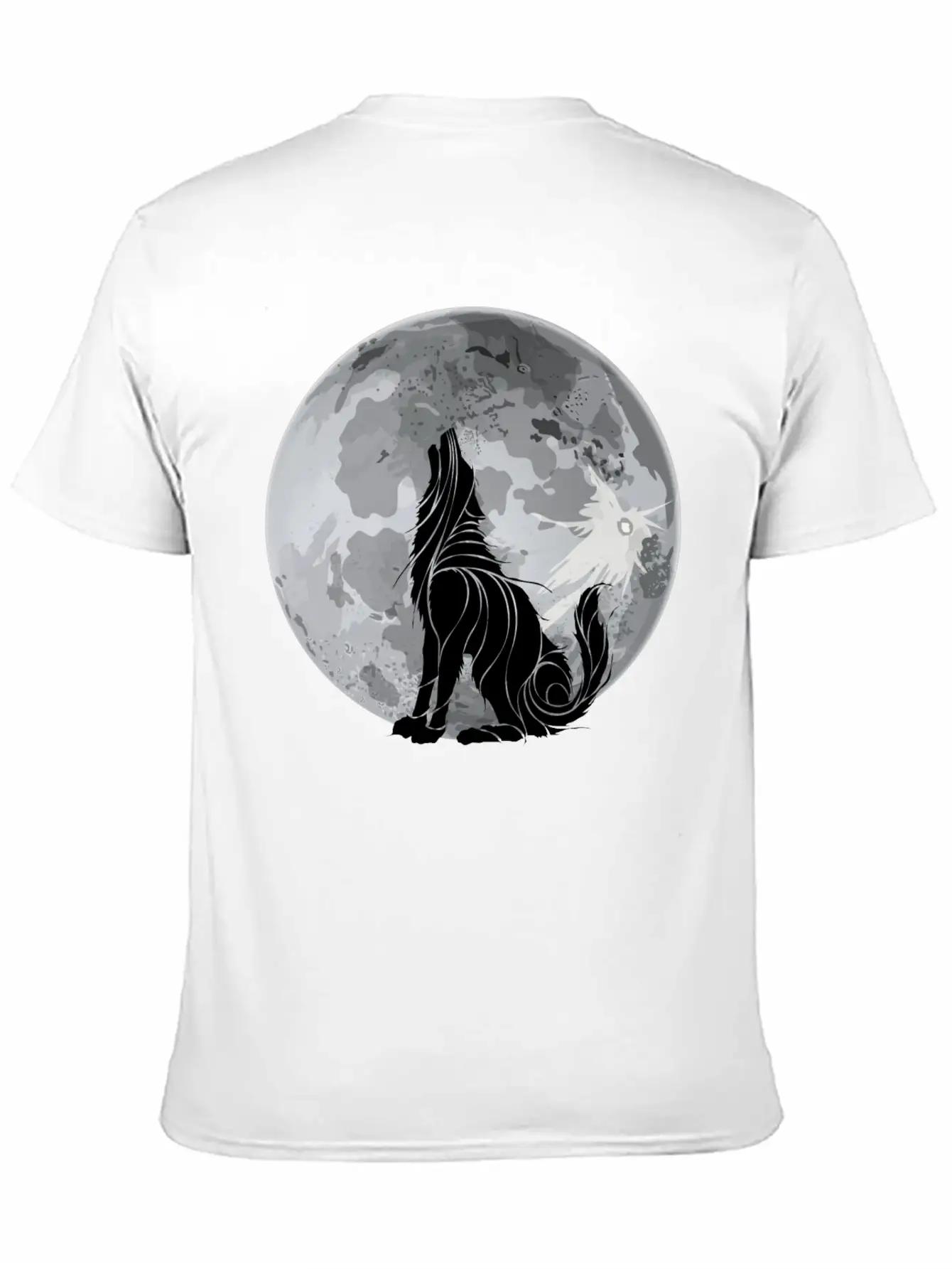 Full Moon Wolf Dark Night, Alone As A Wolf Howling Unisex Short Sleeve Soft Cotton T-Shirt – Casual Everyday Wear