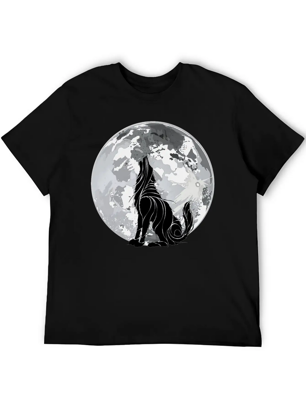 Full Moon Wolf Dark Night, Alone As A Wolf Howling Unisex Short Sleeve Soft Cotton T-Shirt – Casual Everyday Wear