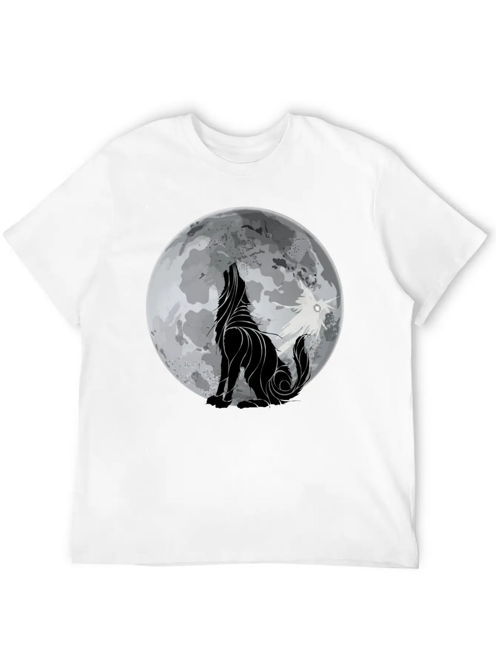 Full Moon Wolf Dark Night, Alone As A Wolf Howling Unisex Short Sleeve Soft Cotton T-Shirt – Casual Everyday Wear