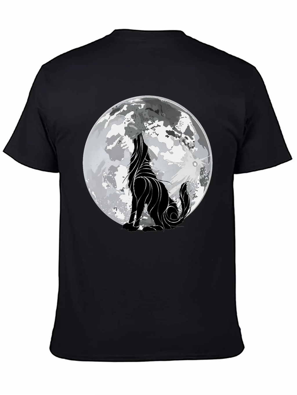 Full Moon Wolf Dark Night, Alone As A Wolf Howling Unisex Short Sleeve Soft Cotton T-Shirt – Casual Everyday Wear