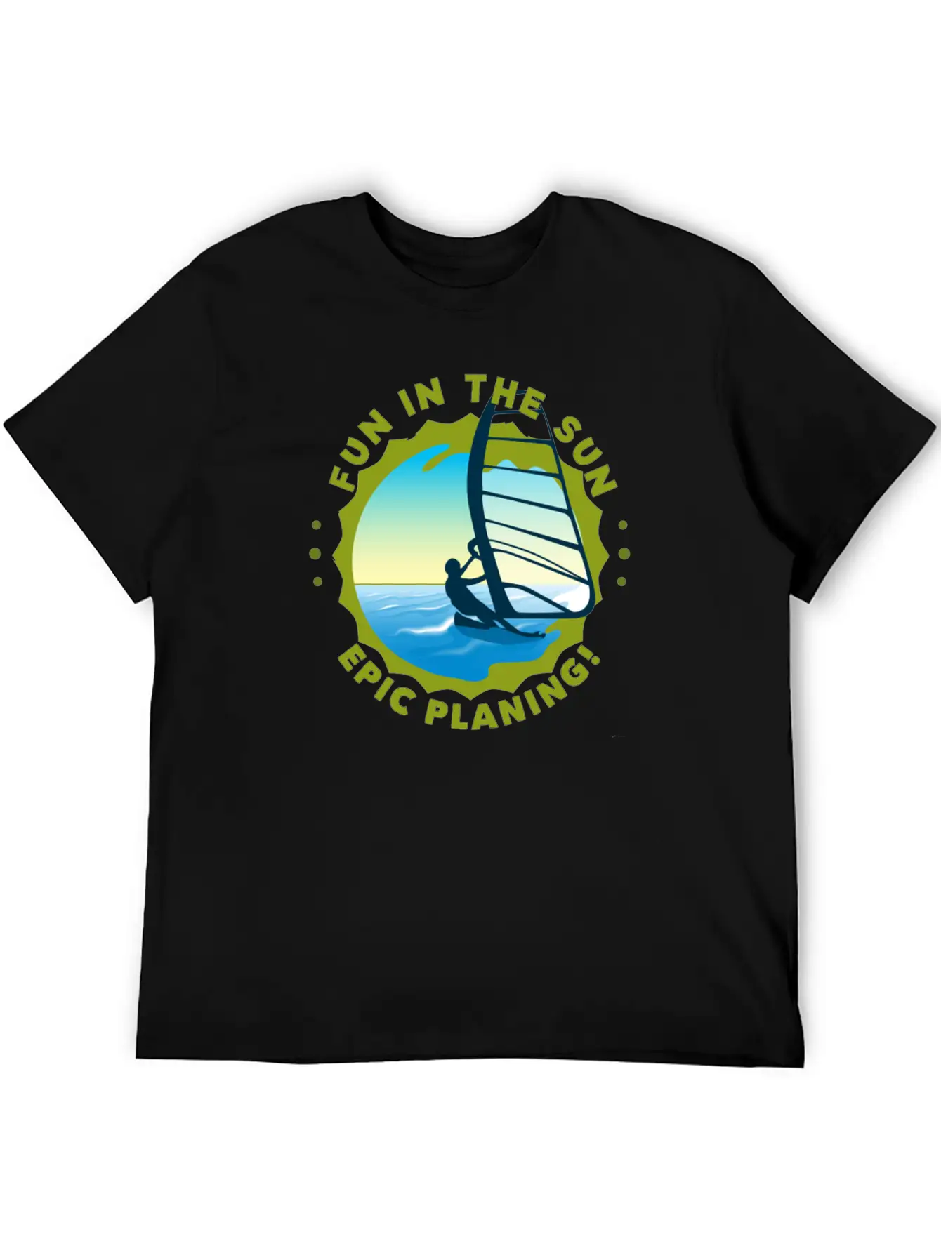 Fun In The Sun WIND Surfing Epic Planing! Stylish Everyday T-Shirt – Unisex Basic Cotton Tee