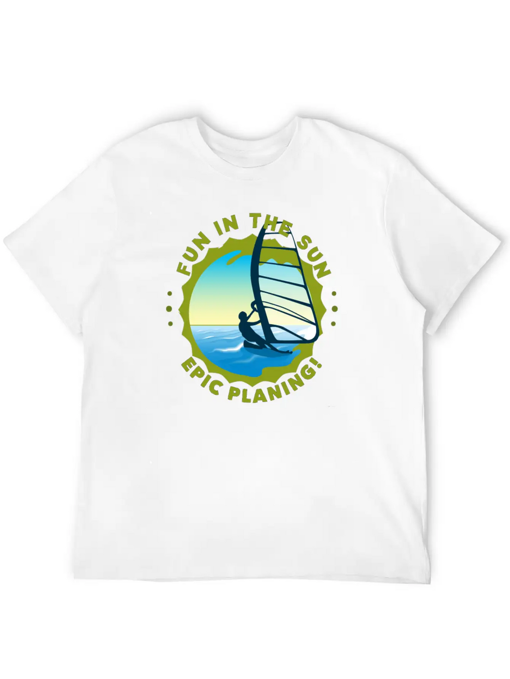 Fun In The Sun WIND Surfing Epic Planing! Stylish Everyday T-Shirt – Unisex Basic Cotton Tee