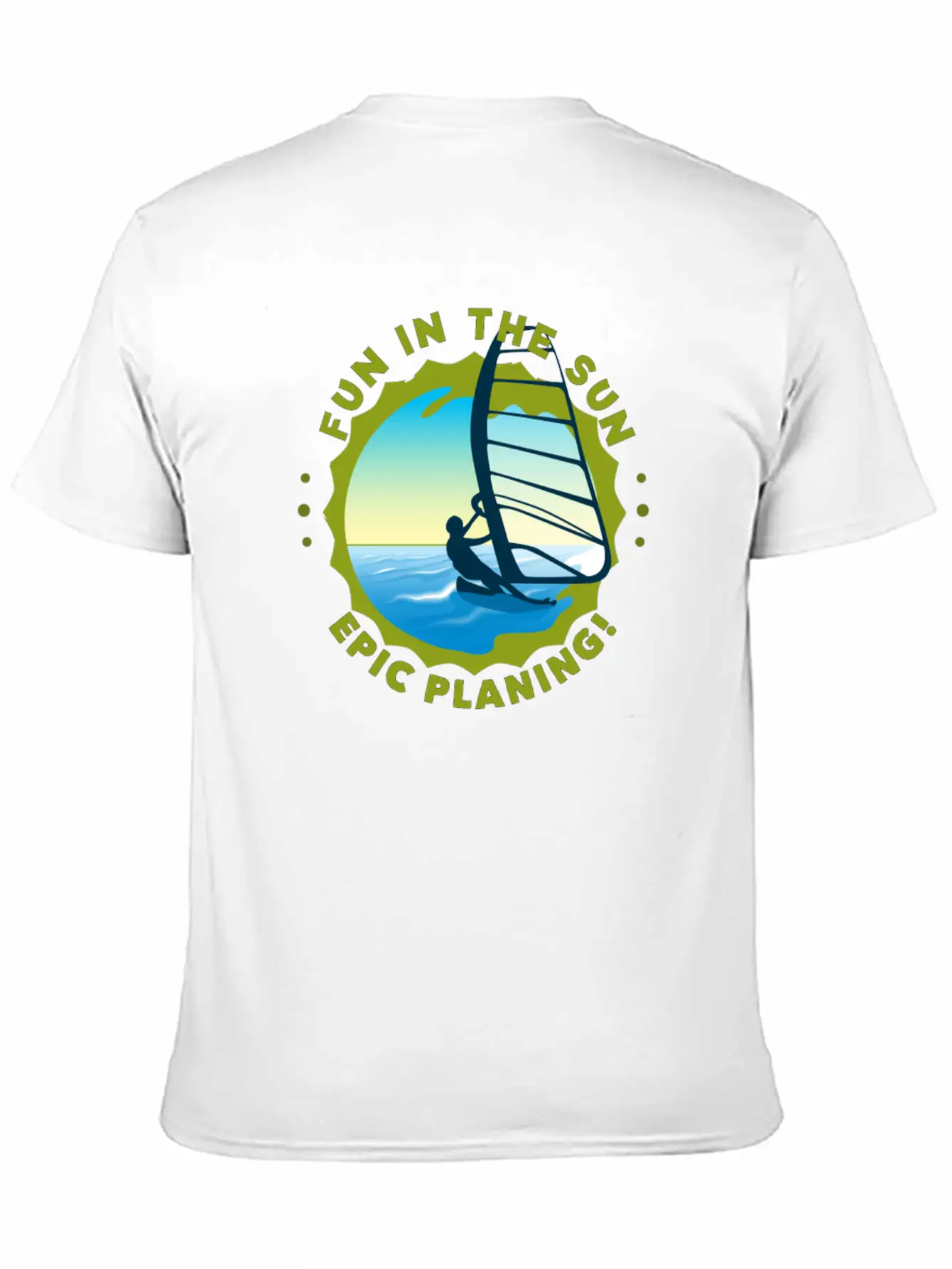 Fun In The Sun WIND Surfing Epic Planing! Stylish Everyday T-Shirt – Unisex Basic Cotton Tee