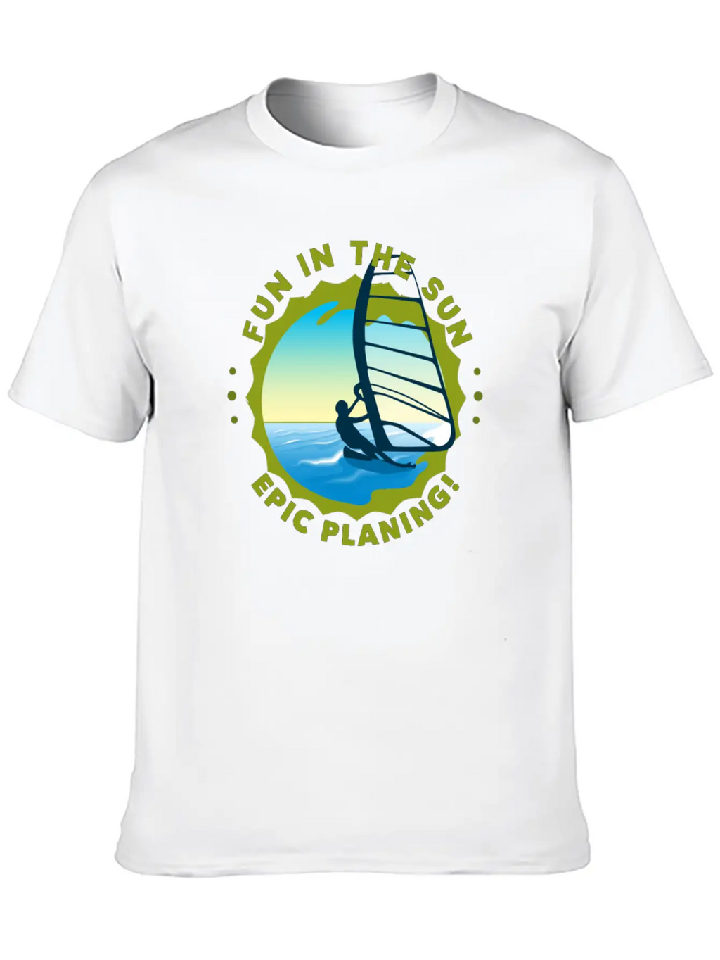 Fun In The Sun WIND Surfing Epic Planing! Stylish Everyday T-Shirt – Unisex Basic Cotton Tee