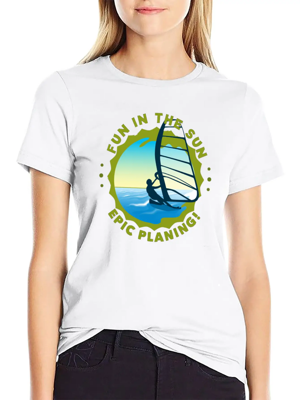 Fun In The Sun WIND Surfing Epic Planing! Stylish Everyday T-Shirt – Unisex Basic Cotton Tee
