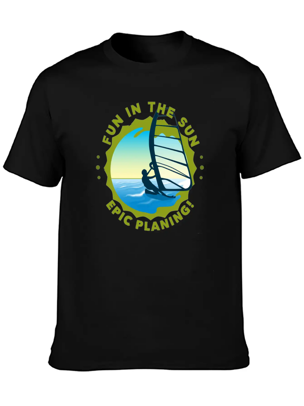 Fun In The Sun WIND Surfing Epic Planing! Stylish Everyday T-Shirt – Unisex Basic Cotton Tee