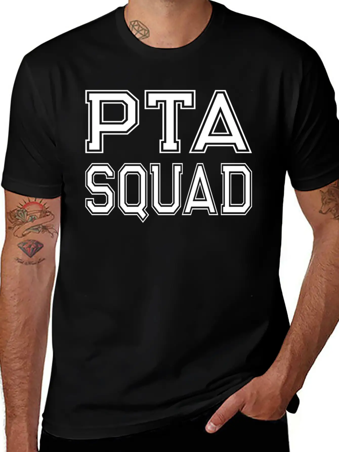 Fun Pta Squad Parent Teacher Organization Associat Unisex Short Sleeve Soft Cotton T-Shirt – Casual Everyday Wear