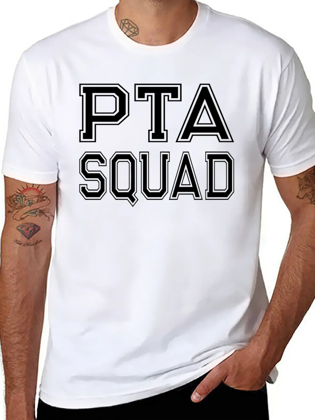 Fun Pta Squad Parent Teacher Organization Associat Unisex Short Sleeve Soft Cotton T-Shirt – Casual Everyday Wear