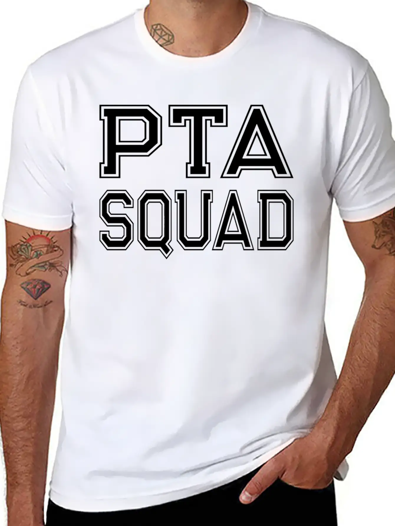 Fun Pta Squad Parent Teacher Organization Associat Unisex Short Sleeve Soft Cotton T-Shirt – Casual Everyday Wear