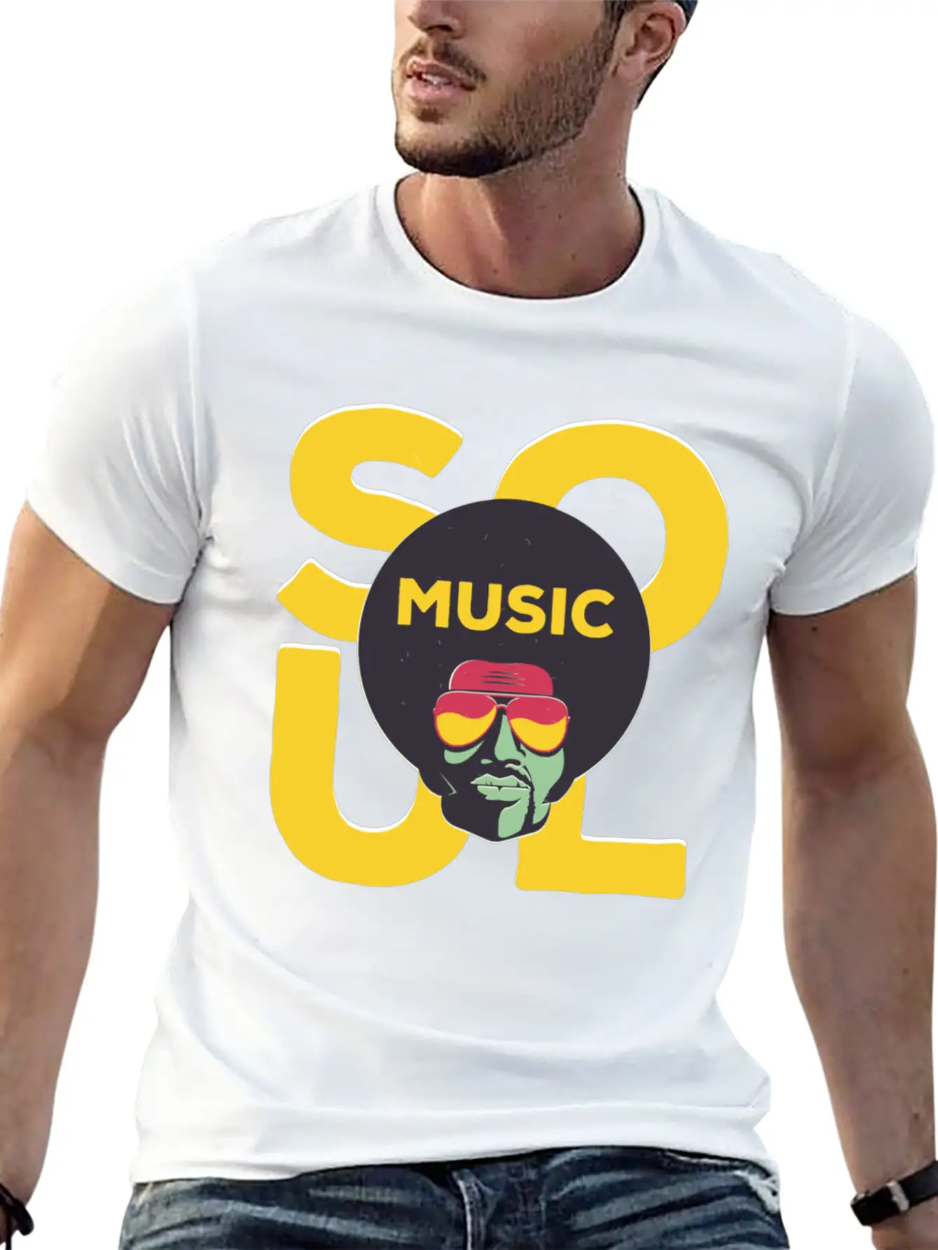 Funk Clothing | Vintage 70s Costume For Soul Music Casual Graphic T-Shirt – Simple And Comfortable Daily Wear
