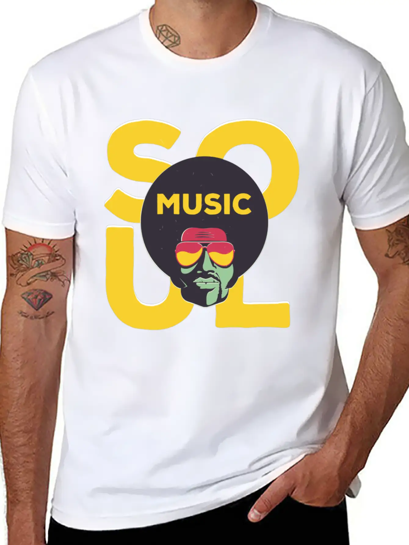 Funk Clothing | Vintage 70s Costume For Soul Music Casual Graphic T-Shirt – Simple And Comfortable Daily Wear
