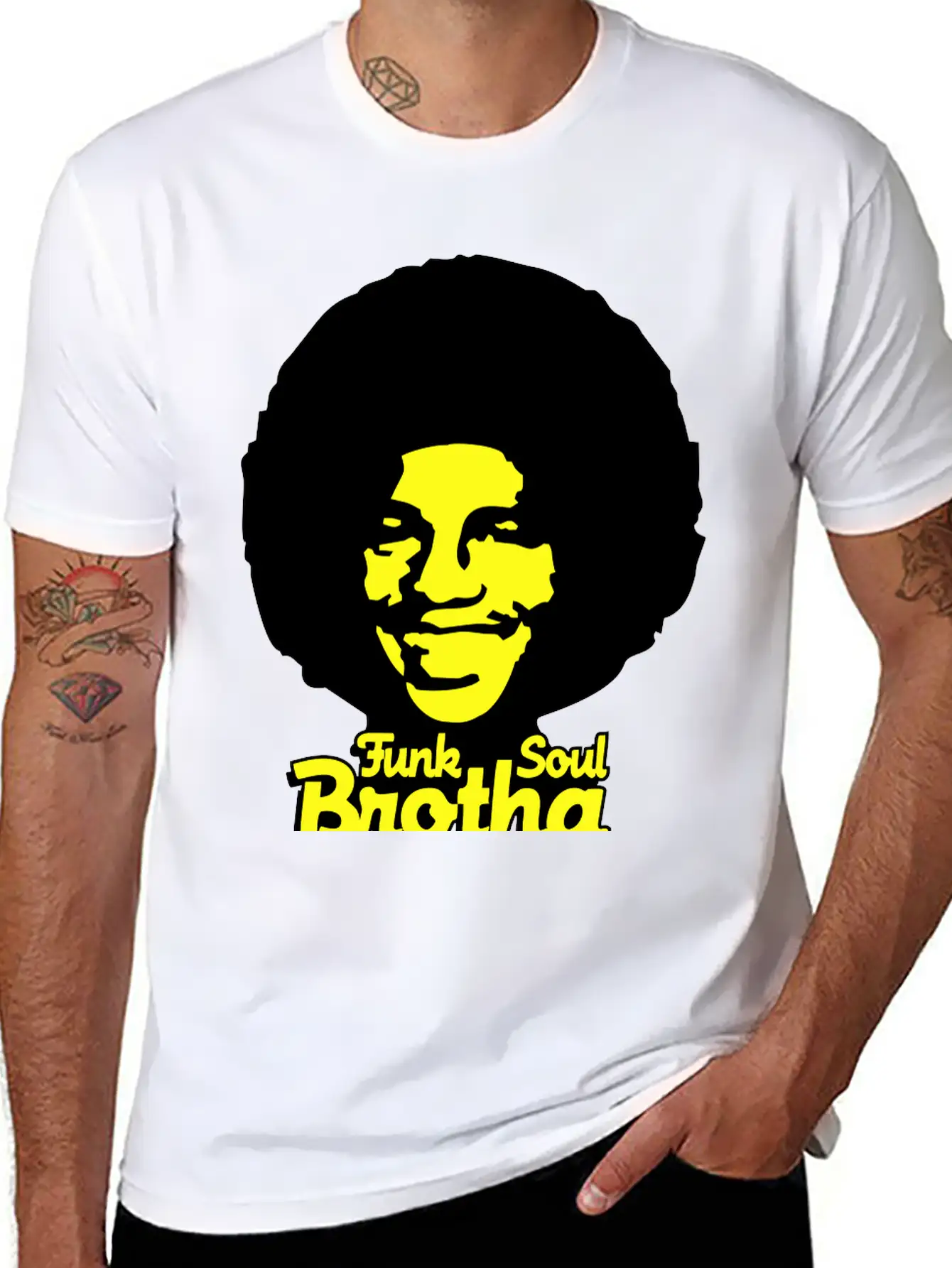 Funk_soul_brotha_2c Stylish Everyday T-Shirt – Unisex Basic Cotton Tee