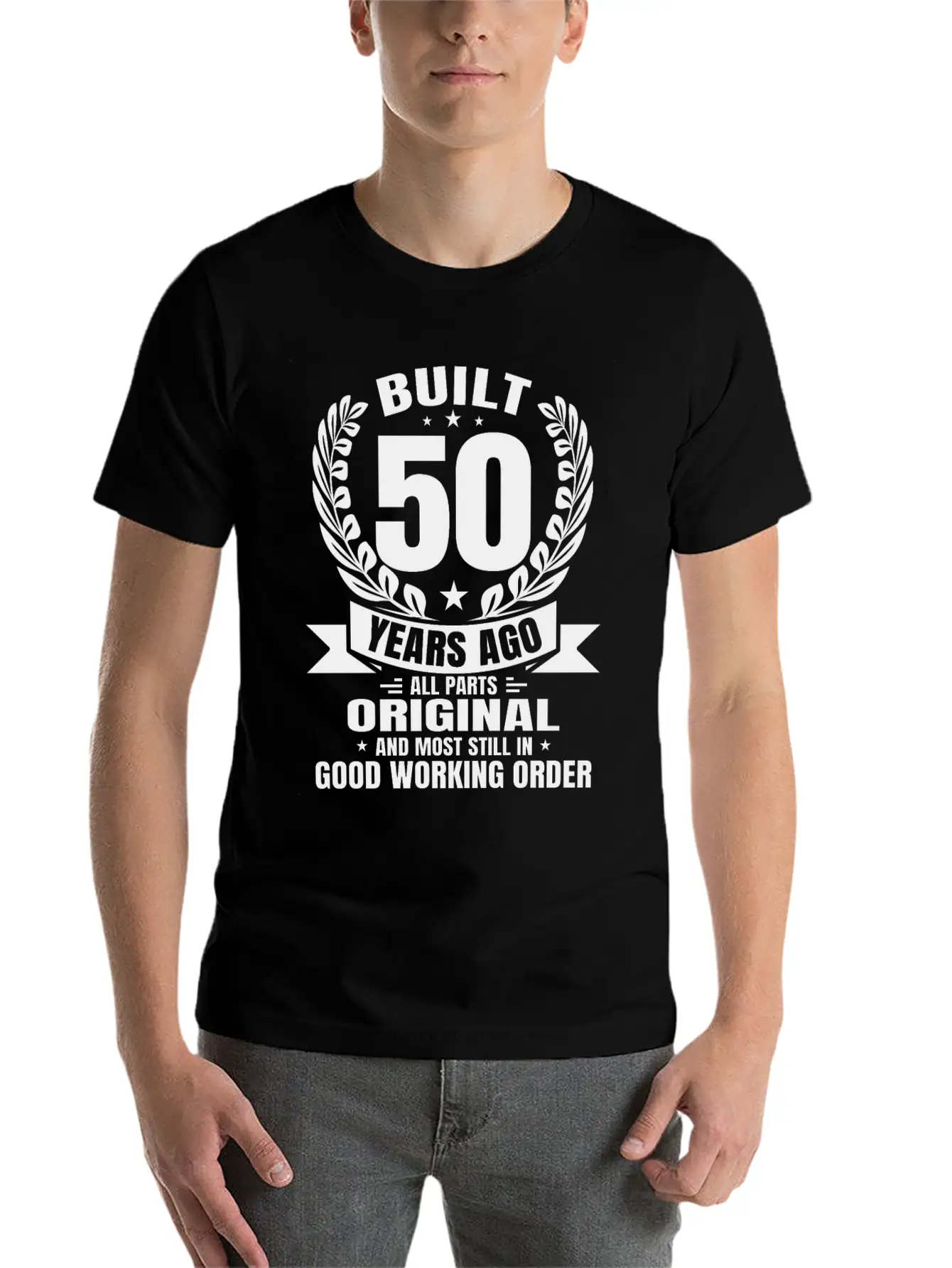 Funny 50th Birthday Tees Built 50 Years Ago Shirts Unisex Casual T-Shirt – Clean Design For Daily Comfort