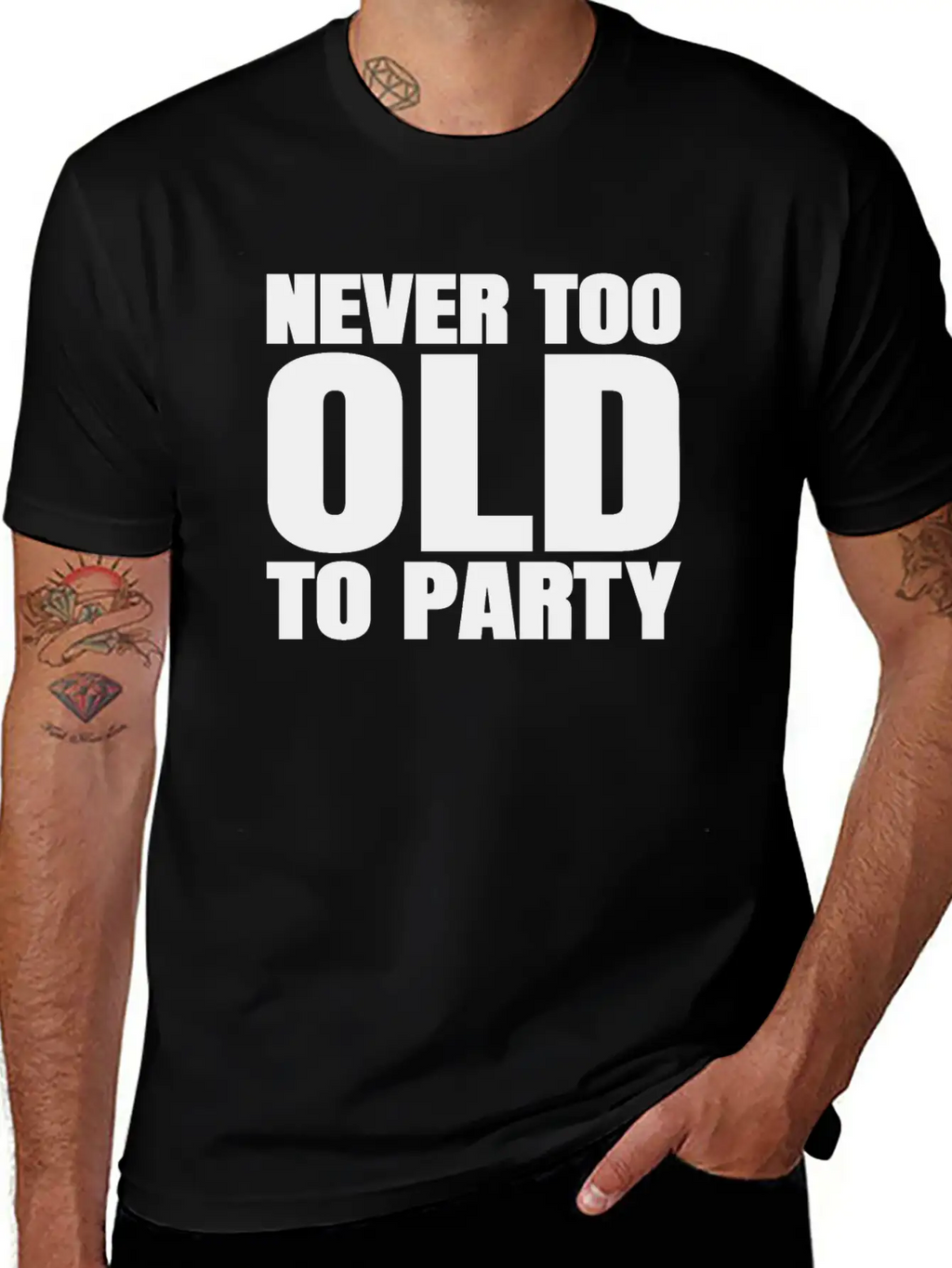 Funny Aging Gifts Never Too Old To Party Sarcasm Breathable Soft Cotton T-Shirt – Timeless Casual Look