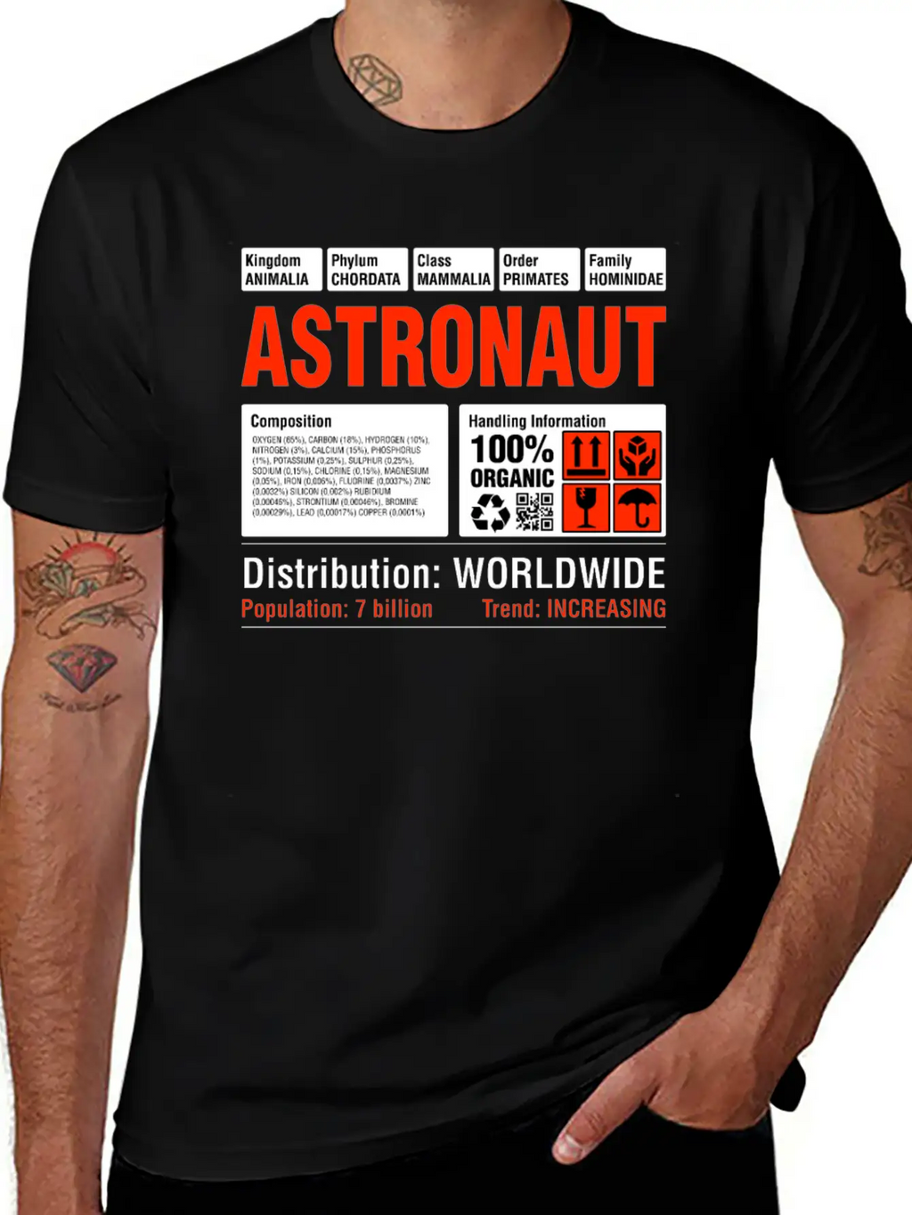 Funny Astronaut Tee Breathable Soft Cotton T-Shirt – Timeless Casual Look