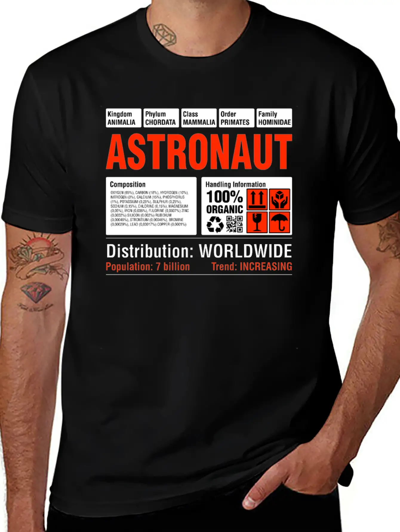 Funny Astronaut Tee Breathable Soft Cotton T-Shirt – Timeless Casual Look