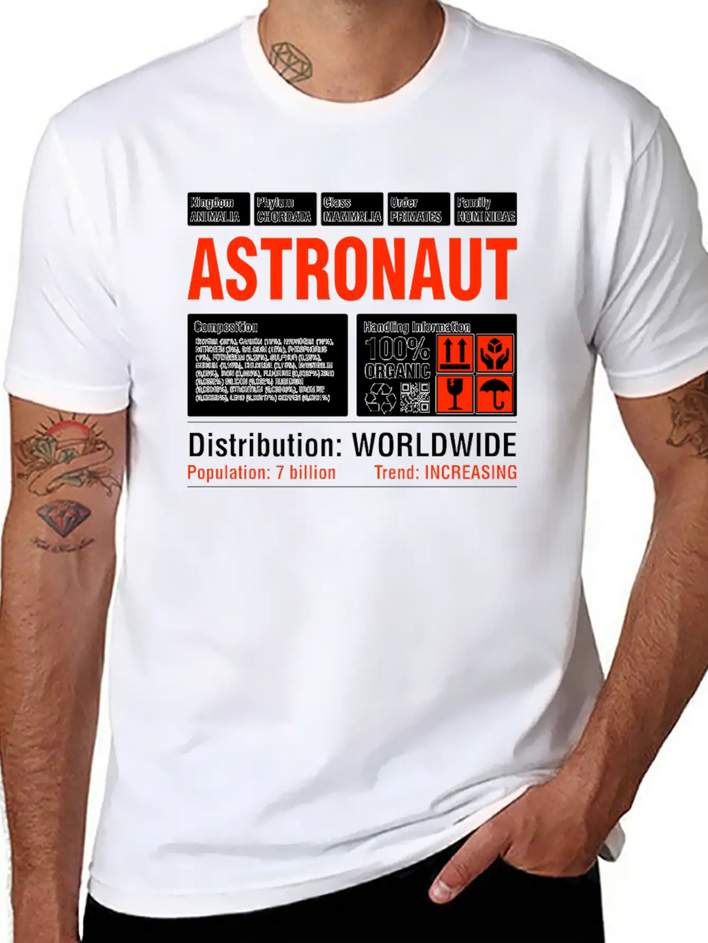 Funny Astronaut Tee Breathable Soft Cotton T-Shirt – Timeless Casual Look