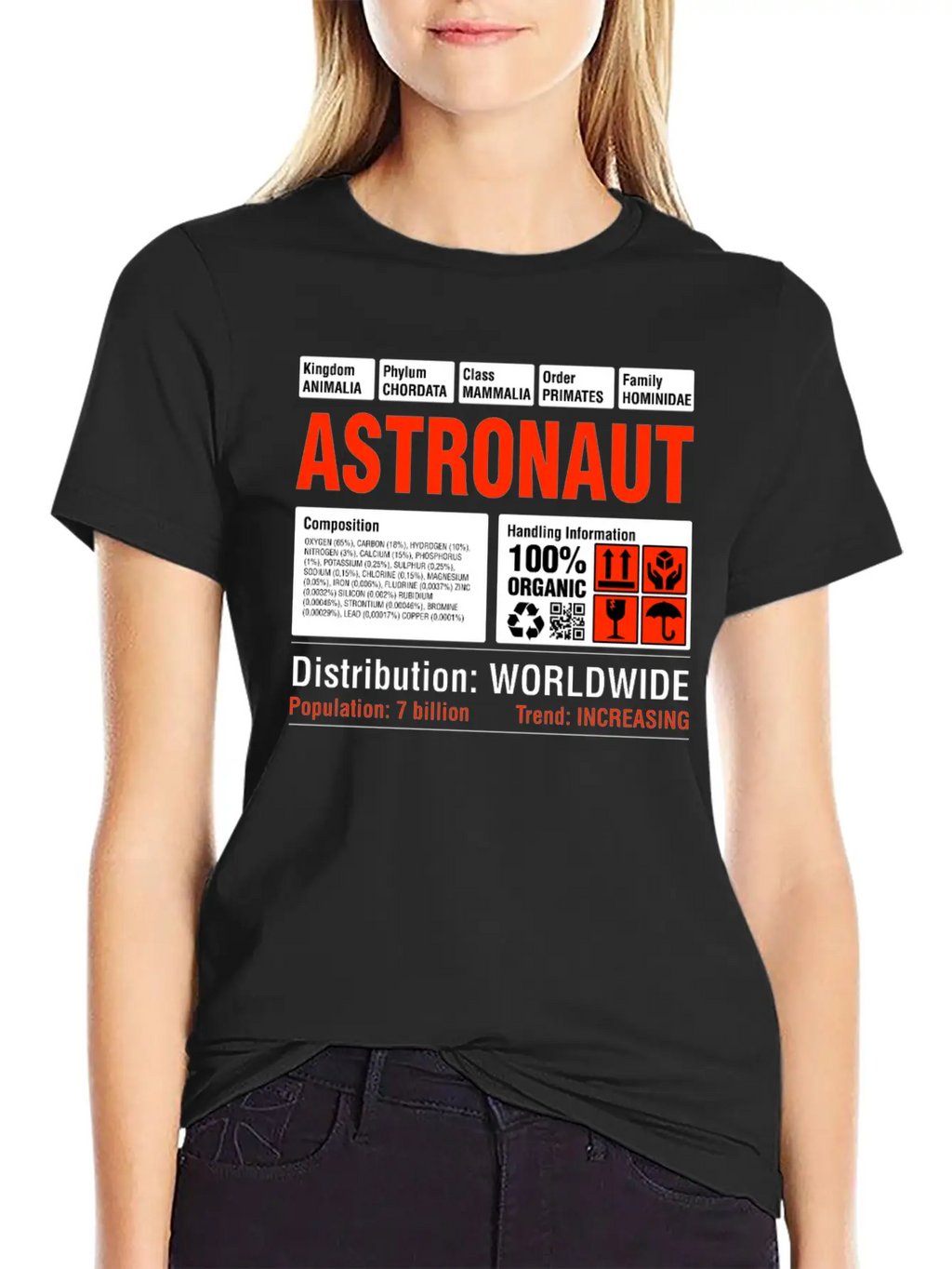 Funny Astronaut Tee Breathable Soft Cotton T-Shirt – Timeless Casual Look