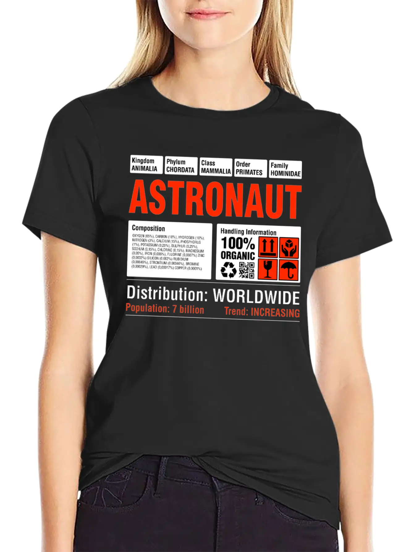 Funny Astronaut Tee Breathable Soft Cotton T-Shirt – Timeless Casual Look