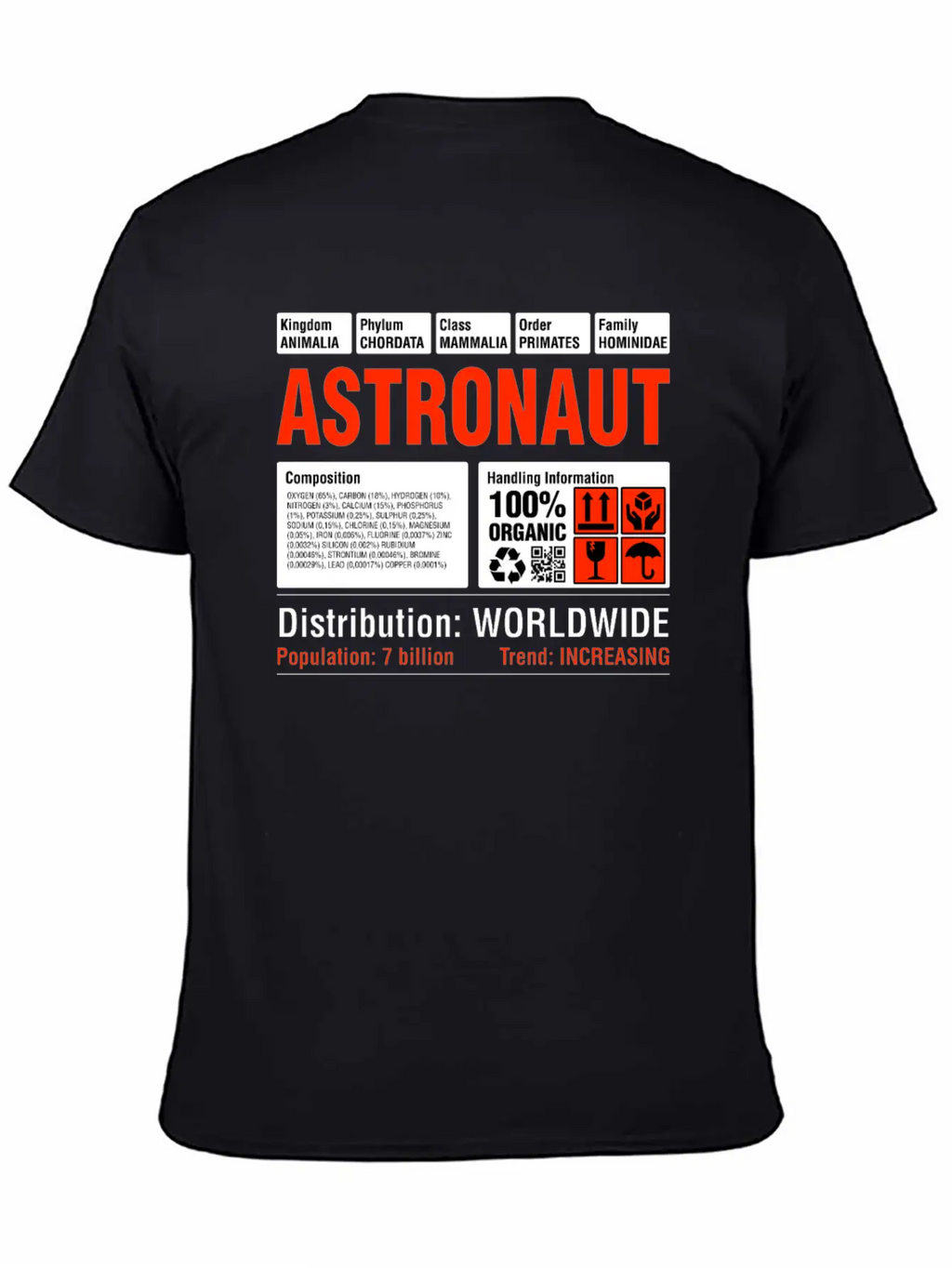 Funny Astronaut Tee Breathable Soft Cotton T-Shirt – Timeless Casual Look