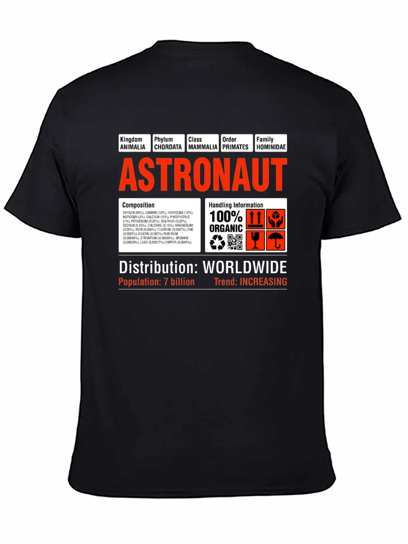 Funny Astronaut Tee Breathable Soft Cotton T-Shirt – Timeless Casual Look