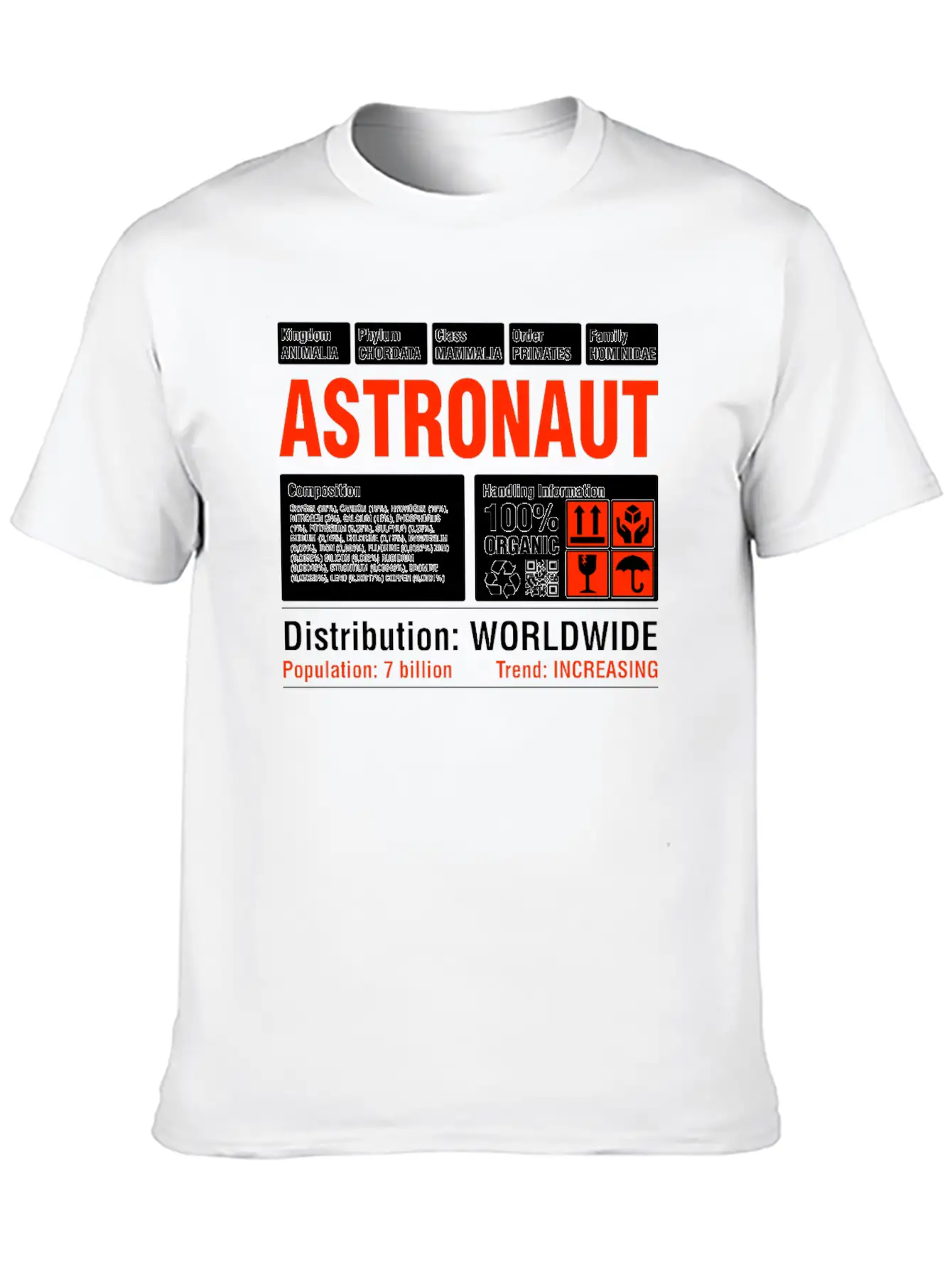 Funny Astronaut Tee Breathable Soft Cotton T-Shirt – Timeless Casual Look