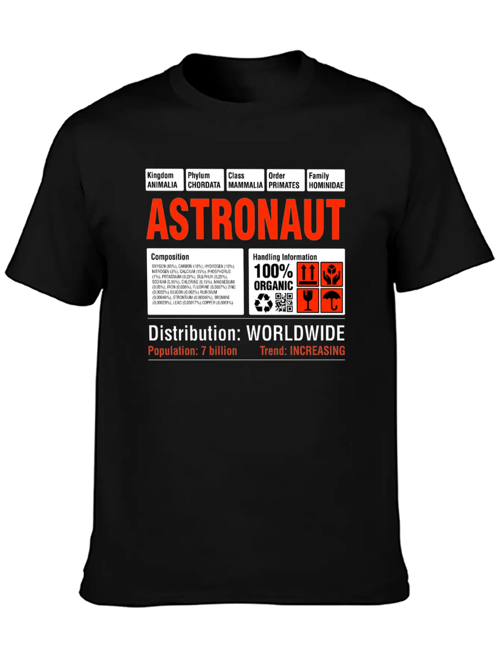 Funny Astronaut Tee Breathable Soft Cotton T-Shirt – Timeless Casual Look