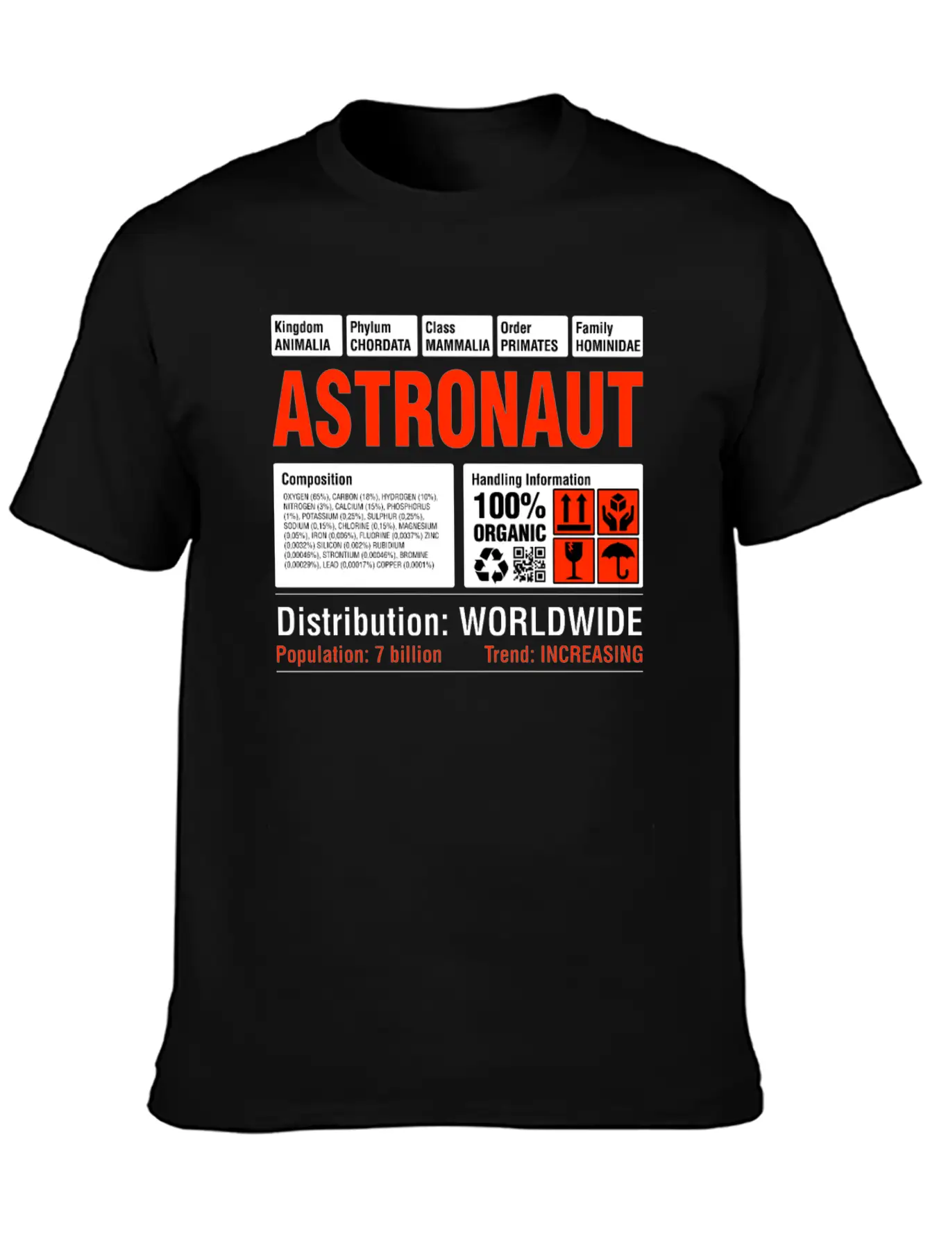 Funny Astronaut Tee Breathable Soft Cotton T-Shirt – Timeless Casual Look