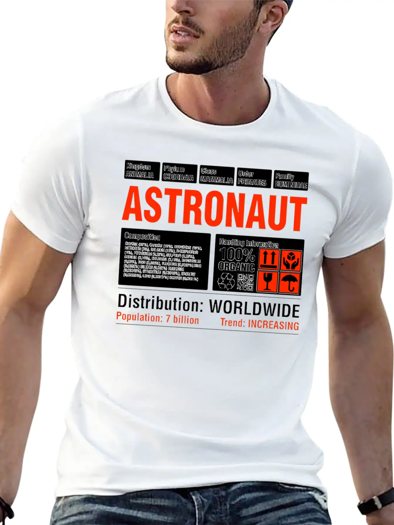 Funny Astronaut Tee Breathable Soft Cotton T-Shirt – Timeless Casual Look