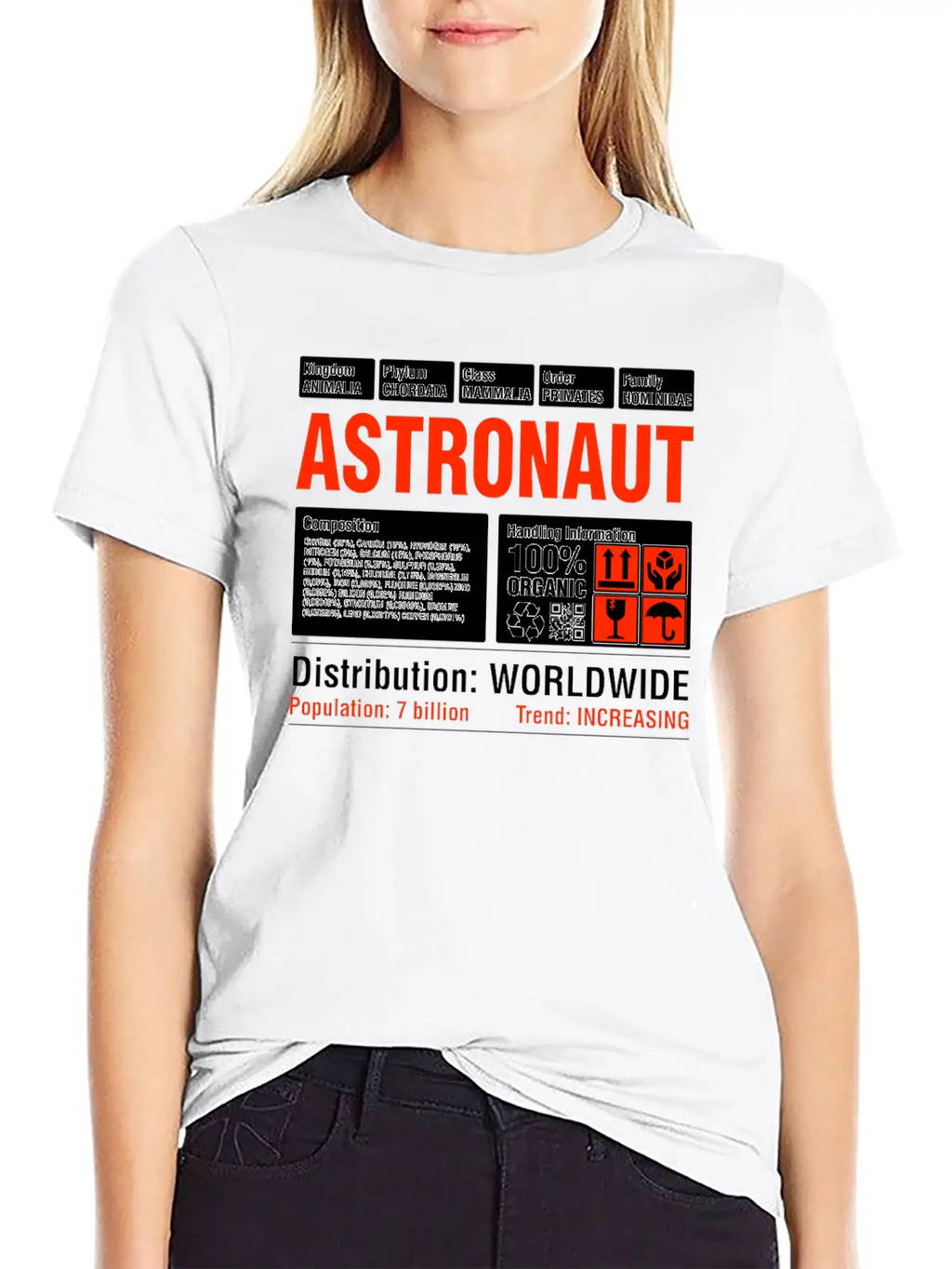 Funny Astronaut Tee Breathable Soft Cotton T-Shirt – Timeless Casual Look