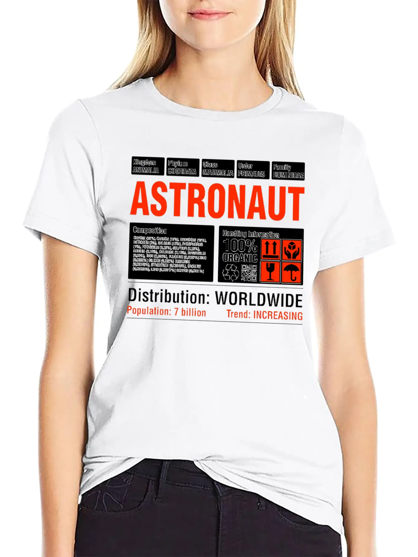 Funny Astronaut Tee Breathable Soft Cotton T-Shirt – Timeless Casual Look