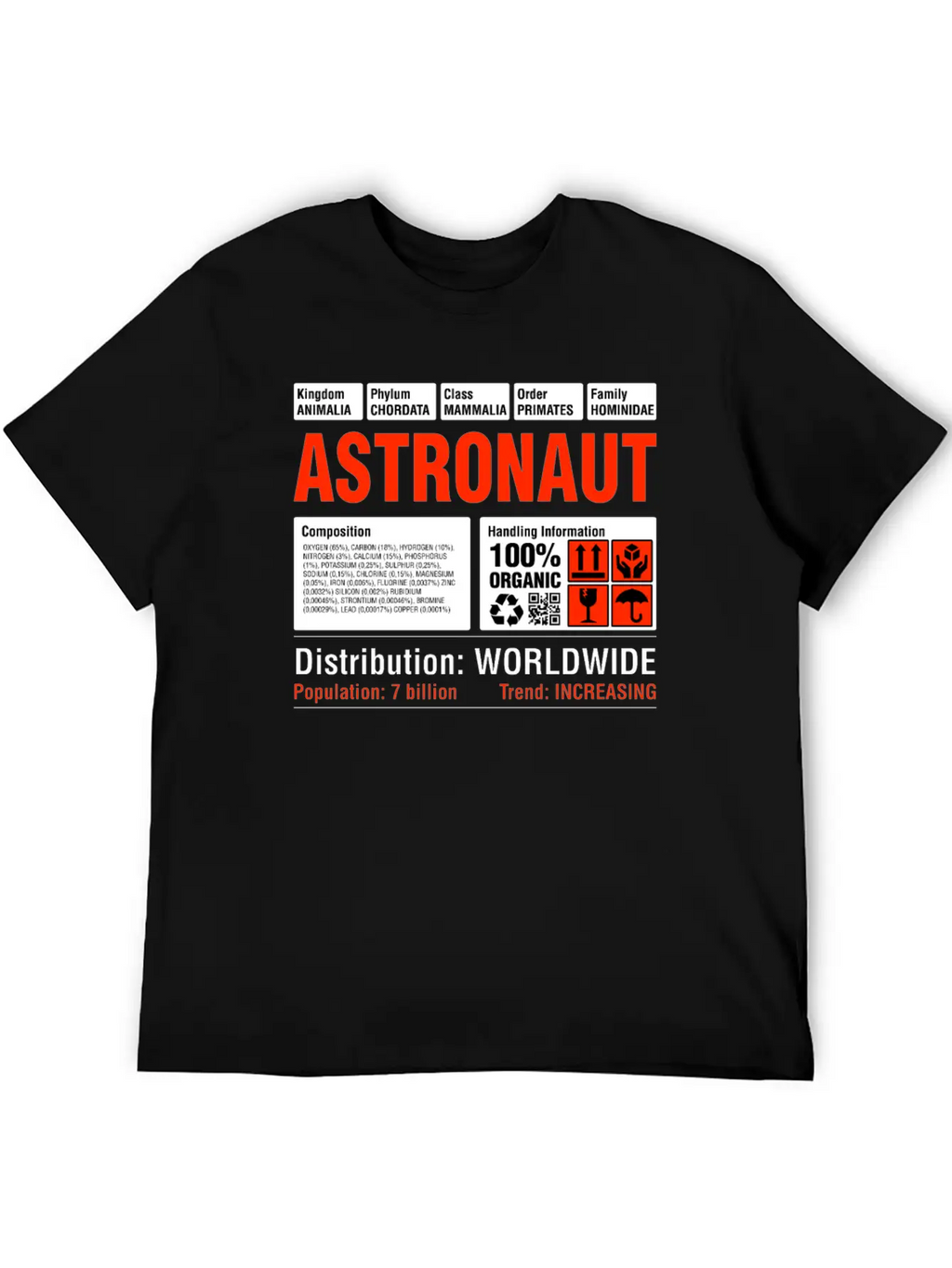 Funny Astronaut Tee Breathable Soft Cotton T-Shirt – Timeless Casual Look